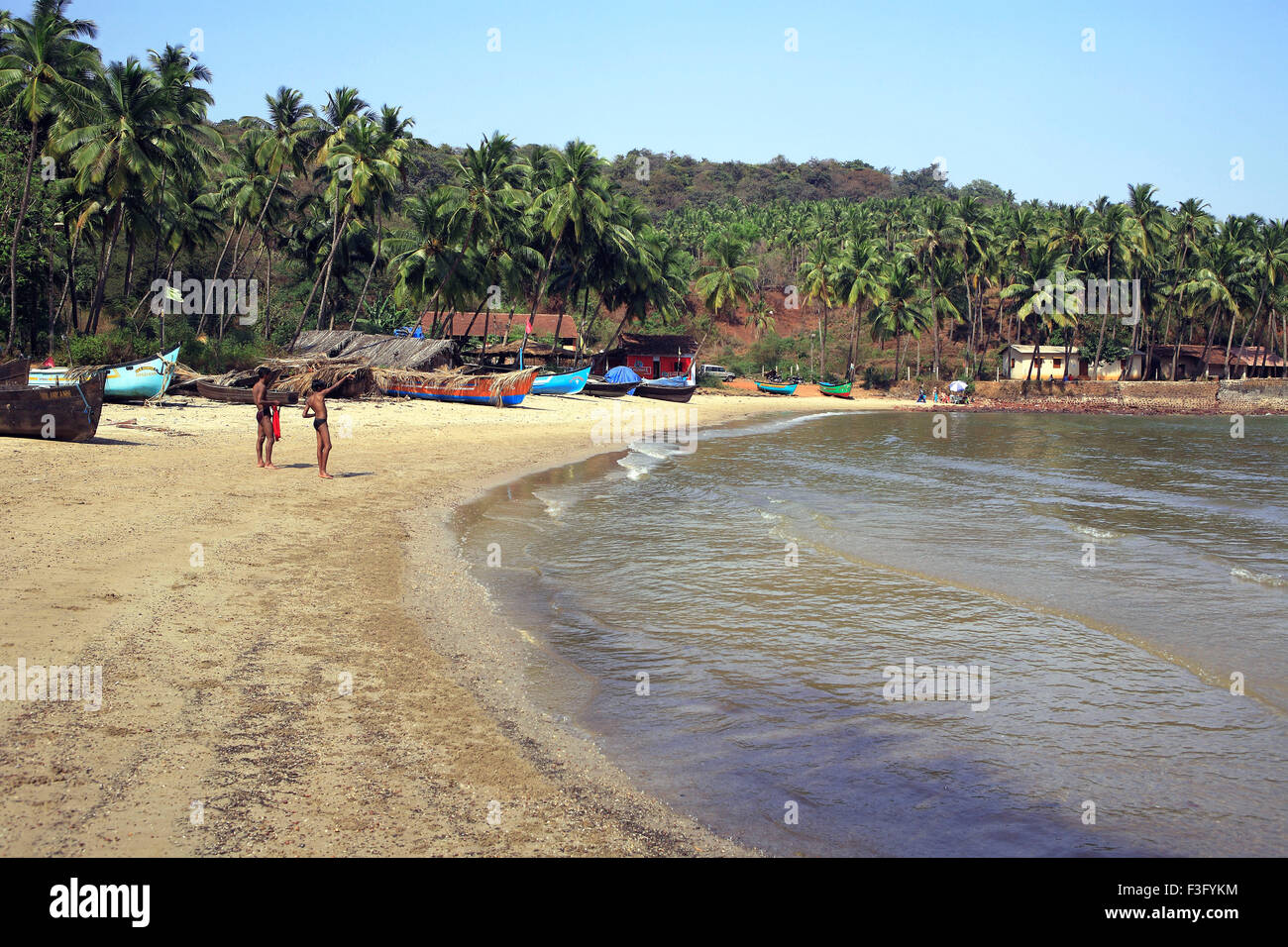Kabana Beach, Cabana Beach, Ashvem Beach, Ashvem Wada, Mandrem, Goa, India, Asia Foto Stock
