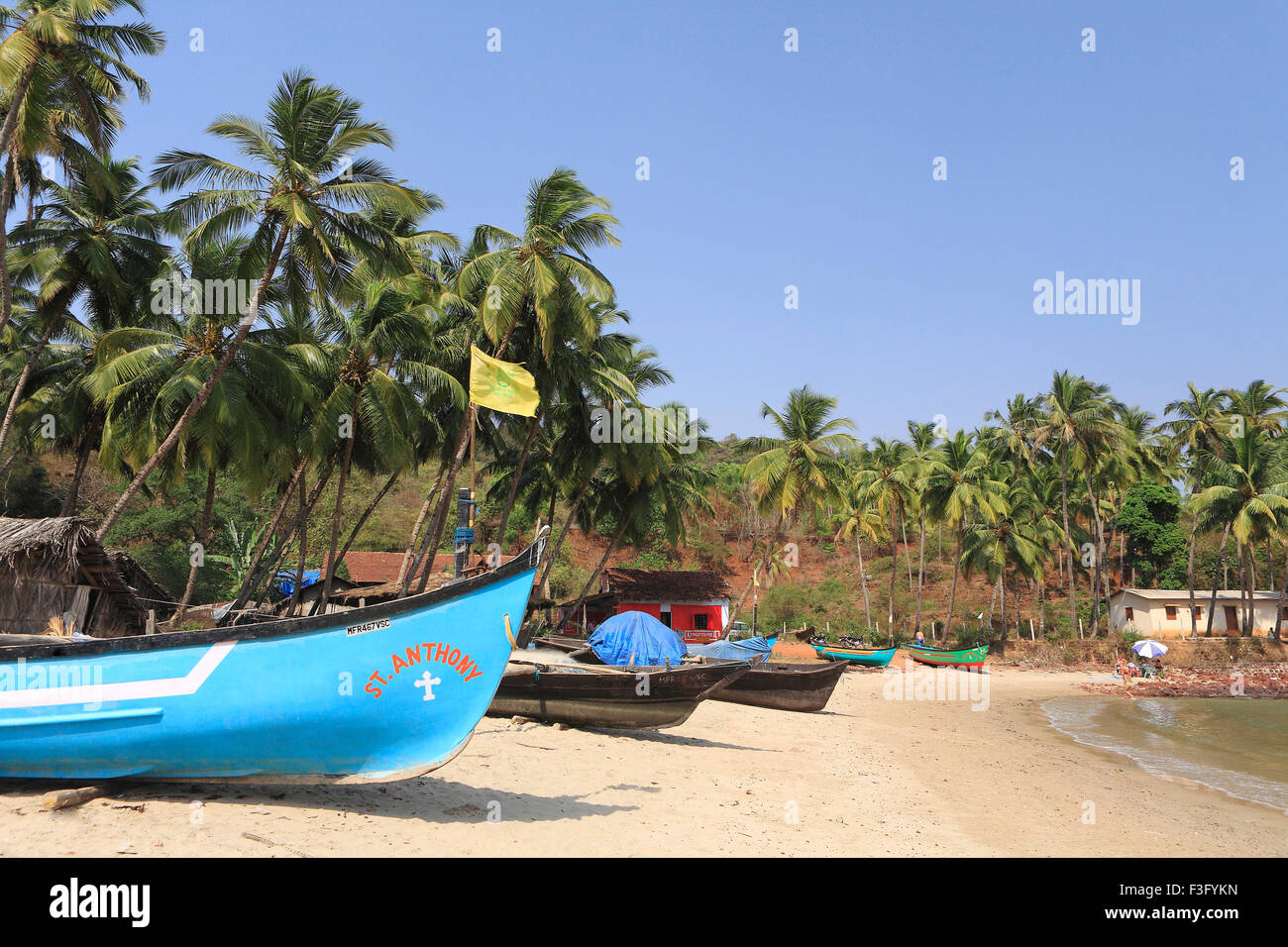 Kabana Beach, Cabana Beach, Ashvem Beach, Ashvem Wada, Mandrem, Goa, India, Asia Foto Stock