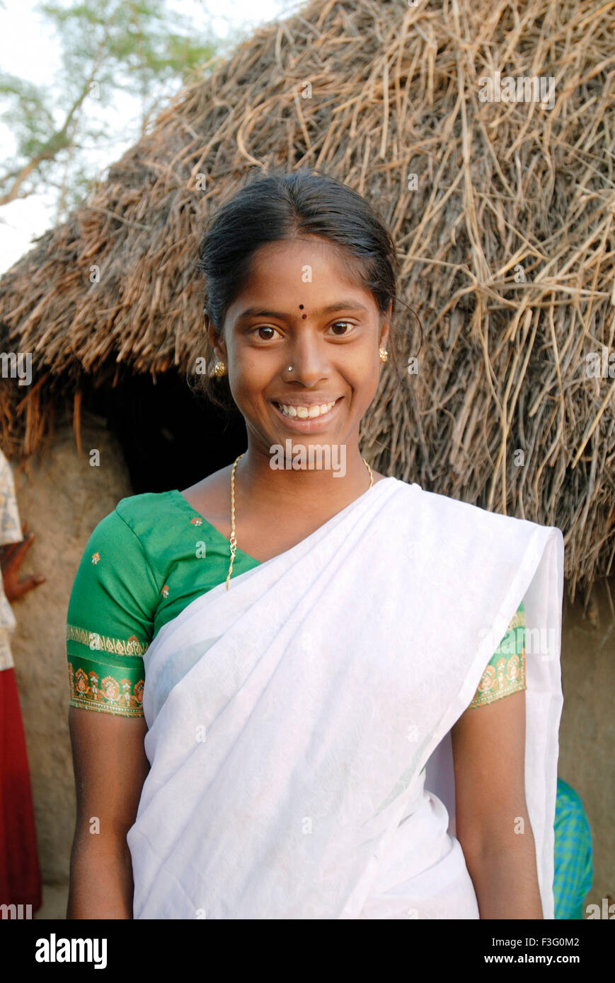 Rural girl, Vadalure, Vadalur, distretto di Cuddalore, Tamil Nadu, India, Asia Foto Stock