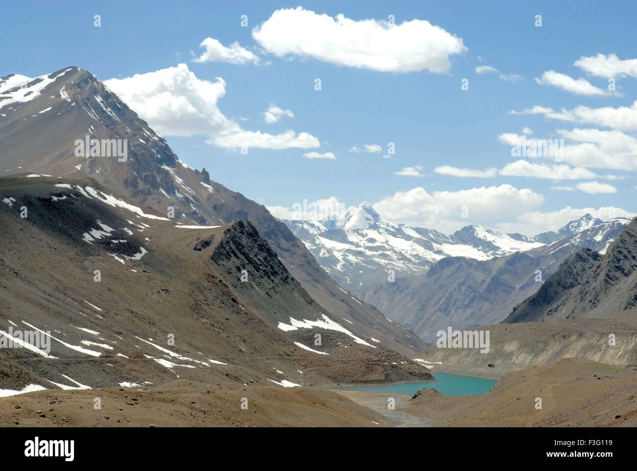 Vishal Taal ; lago dell'himalaya ; laghi dell'himalaya ; montagne ; Baralacha la ; Leh ; Ladakh ; Jammu e Kashmir ; territorio dell'Unione ; UT ; Himachal Pradesh ; India ; Asia Foto Stock