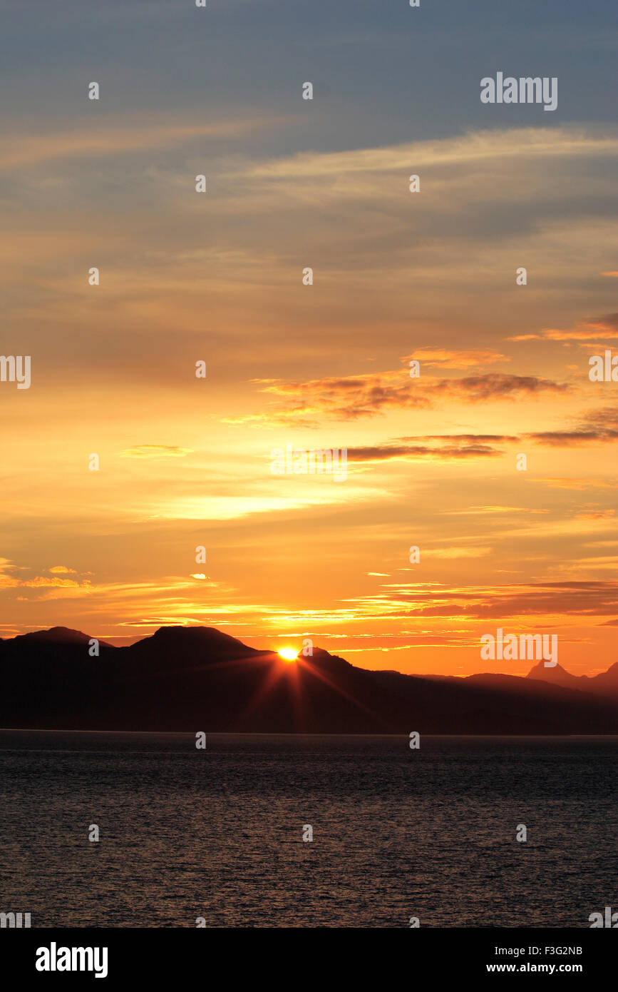 Sunset ; Haines ; Haines Borough ; Alaska ; U.S.A. Stati Uniti d'America Foto Stock