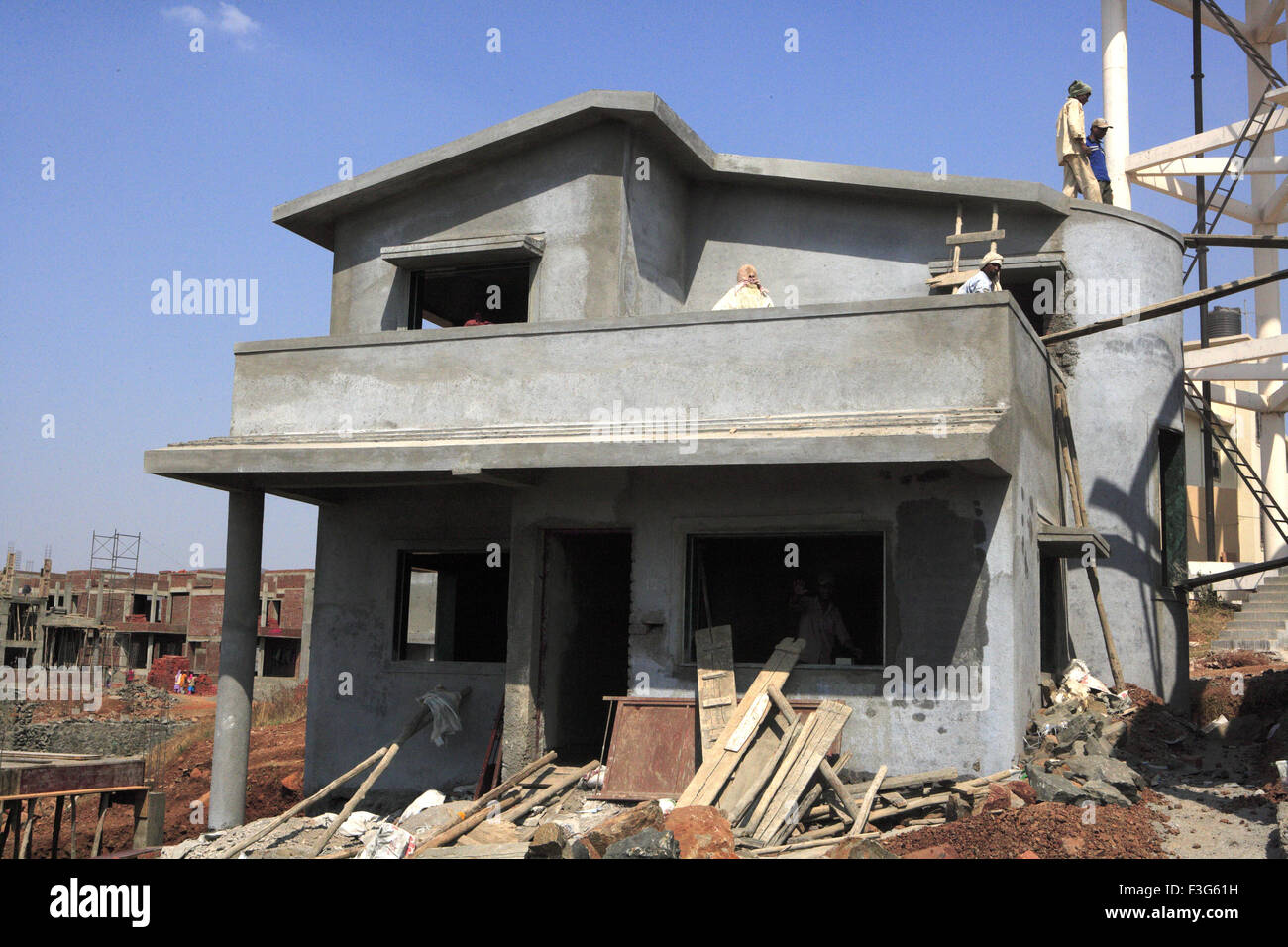 Bungalow in costruzione ; Talegaon ; Pune ; Maharashtra ; India proprietà release sì Foto Stock