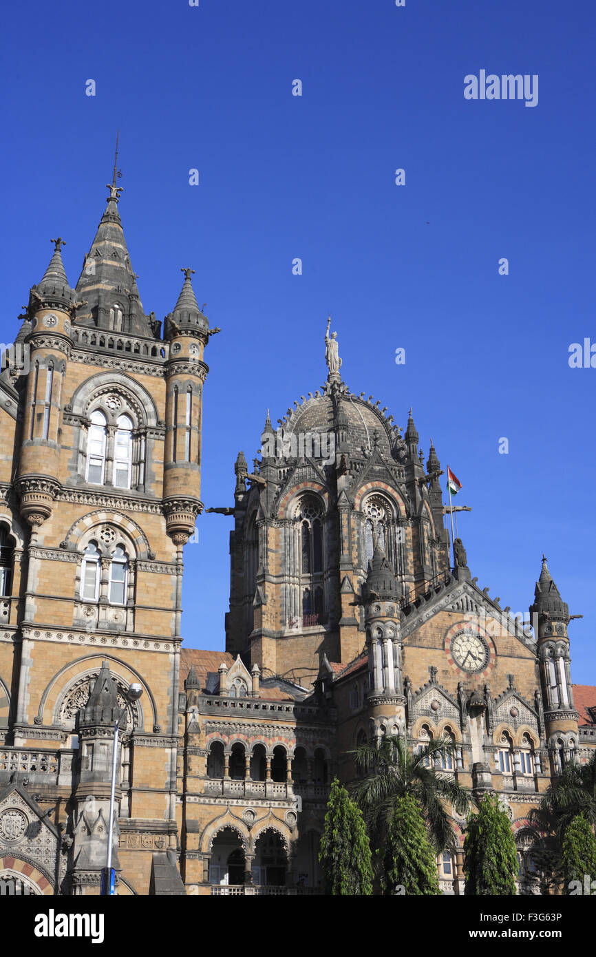 Chhatrapati Shivaji Terminus revival gotico vittoriano mescolate Bombay Mumbai Maharashtra Foto Stock