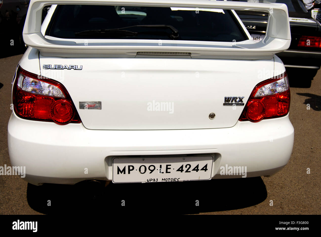 Subaru WRX Impaeza auto di lusso di colore bianco ; Maharashtra ; India Foto Stock