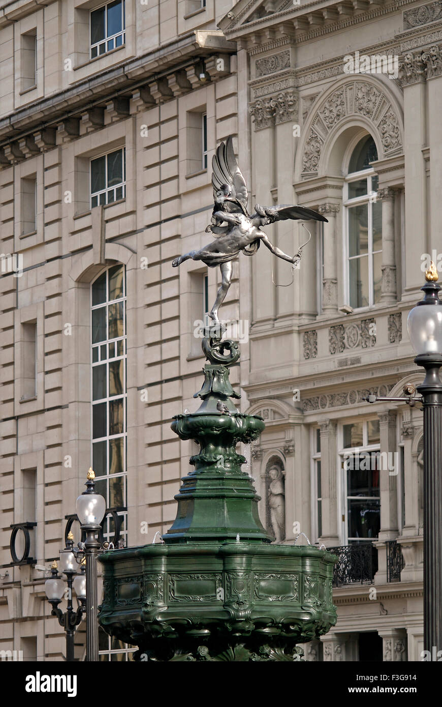 Statua di Eros, Shaftesbury Memorial Fountain, Piccadilly Circus, Piccadilly, City of Westminster, Londra, Inghilterra, Regno Unito, Regno Unito Foto Stock