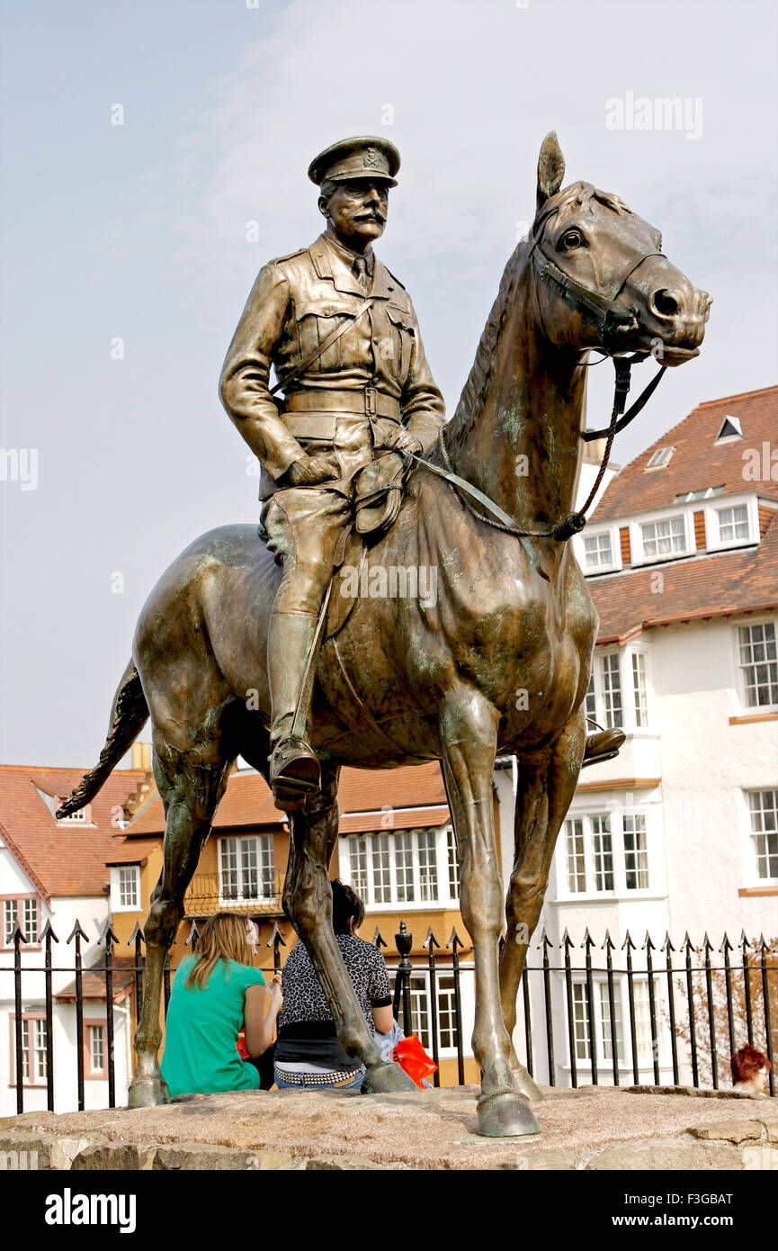 Statua di un uomo a cavallo ; il castello di Edimburgo ; Scozia ; Regno Unito Regno Unito Inghilterra Foto Stock