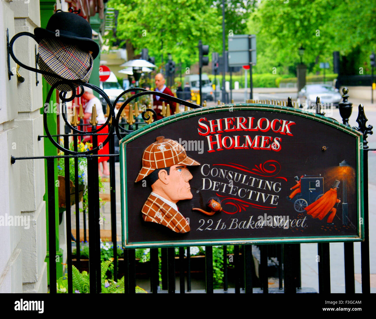 221b Baker House migliori del mondo Harlok detective Holmes utilizzato per vivere trasformato in museo ; London ; Regno Unito Regno Unito Inghilterra Foto Stock