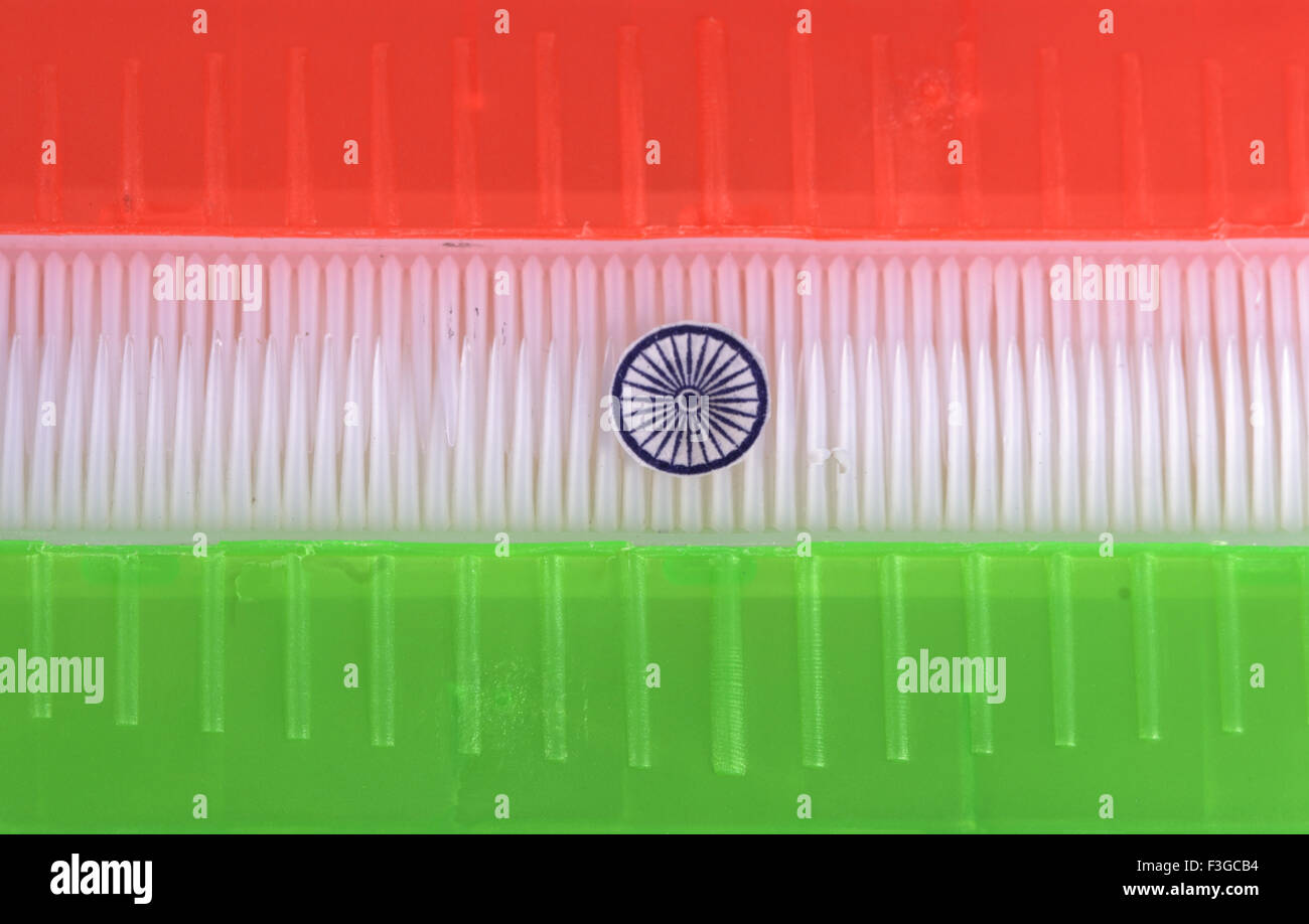 Indian tricolore bandiera nazionale dell'India Foto Stock