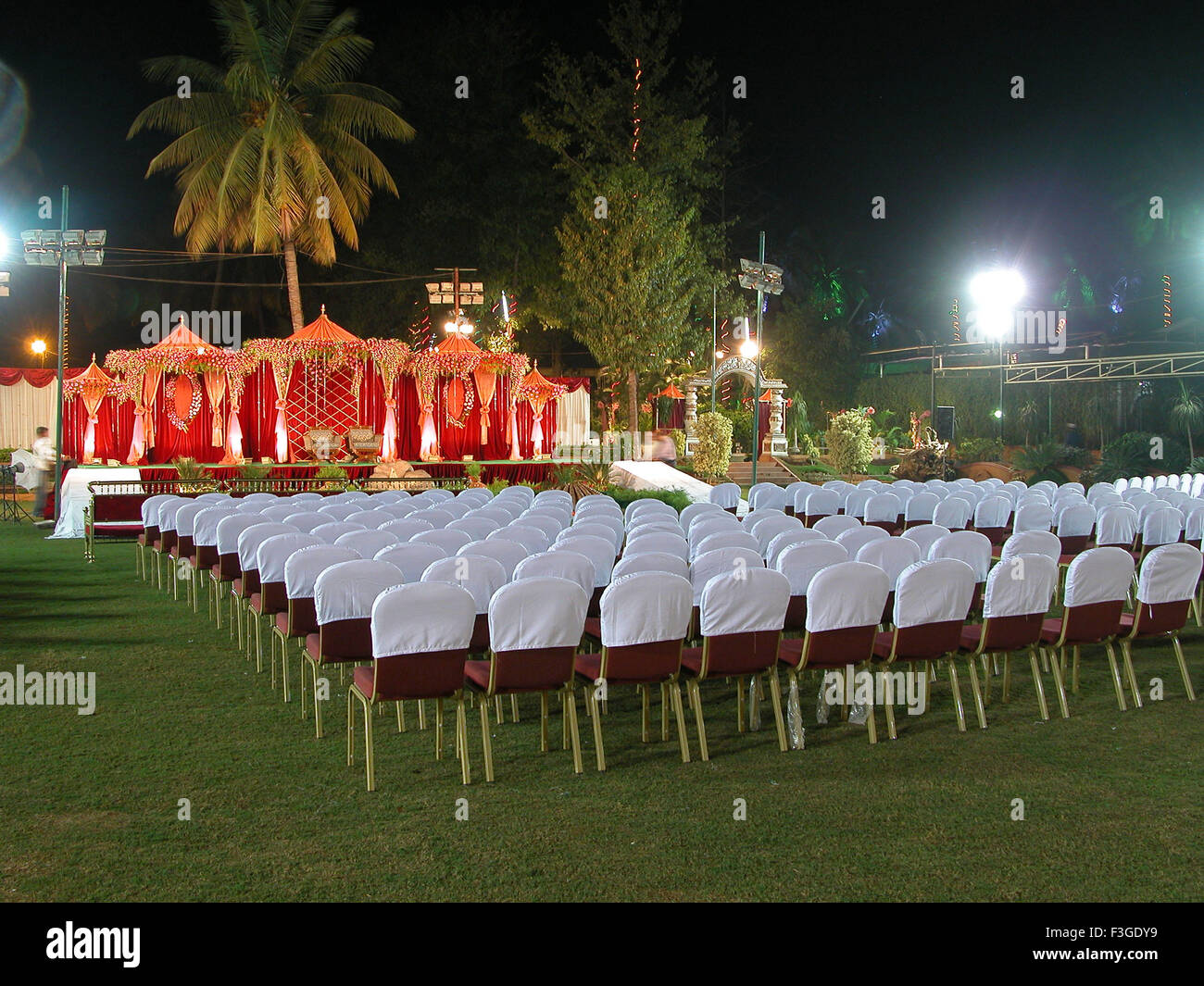 Decorazione di nozze ; sistemazione di matrimonio ; India ; Asia Foto Stock
