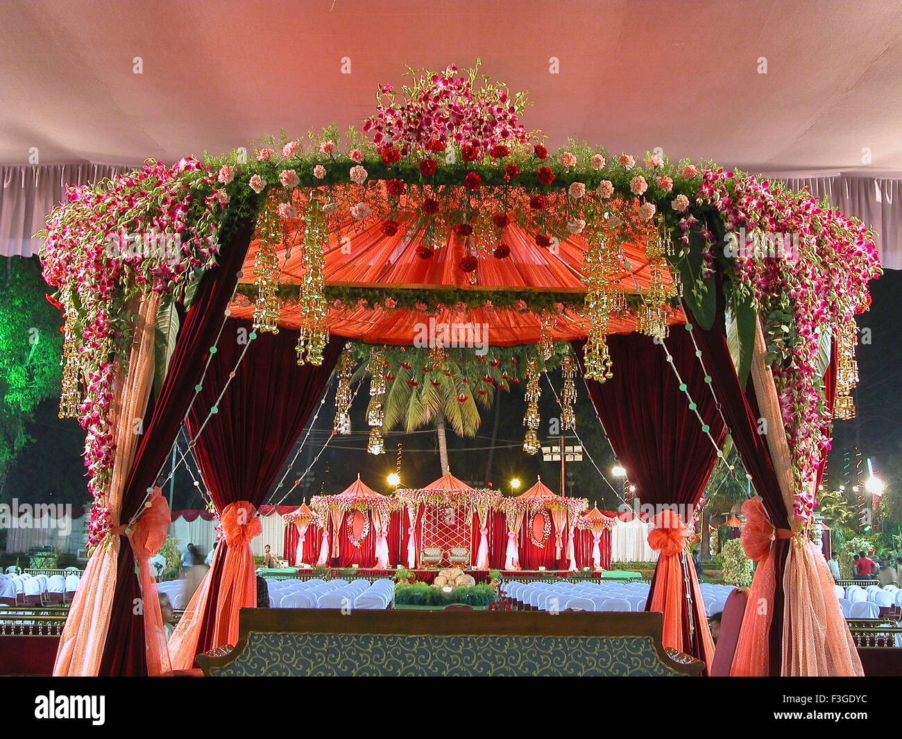 Decorazione di nozze ; sistemazione di matrimonio ; India ; Asia Foto Stock