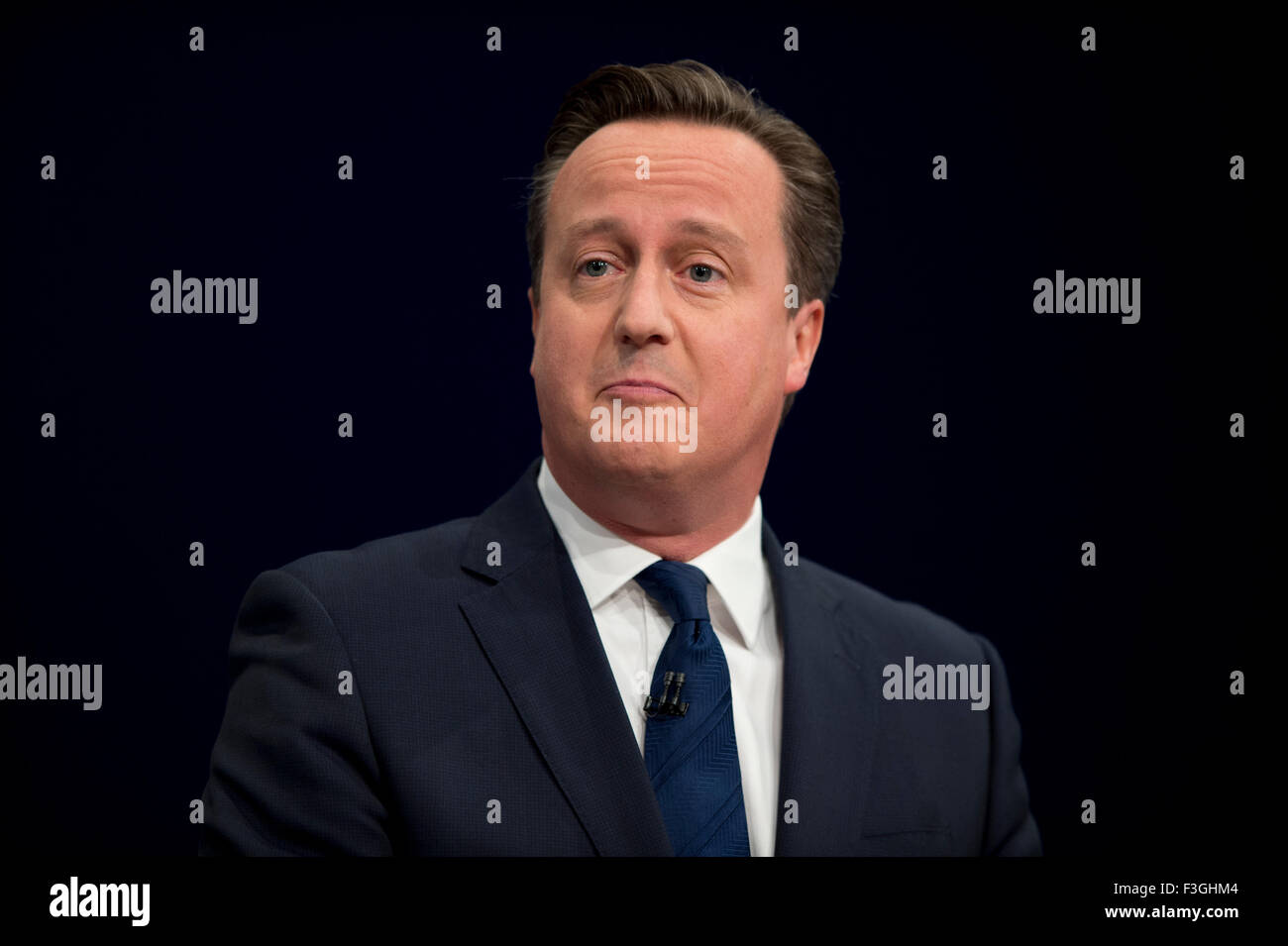 Manchester, Regno Unito. Il 7 ottobre 2015. Primo Ministro britannico David Cameron parla al giorno 4 del 2015 Congresso del Partito Conservatore di Manchester. Credito: Russell Hart/Alamy Live News. Foto Stock