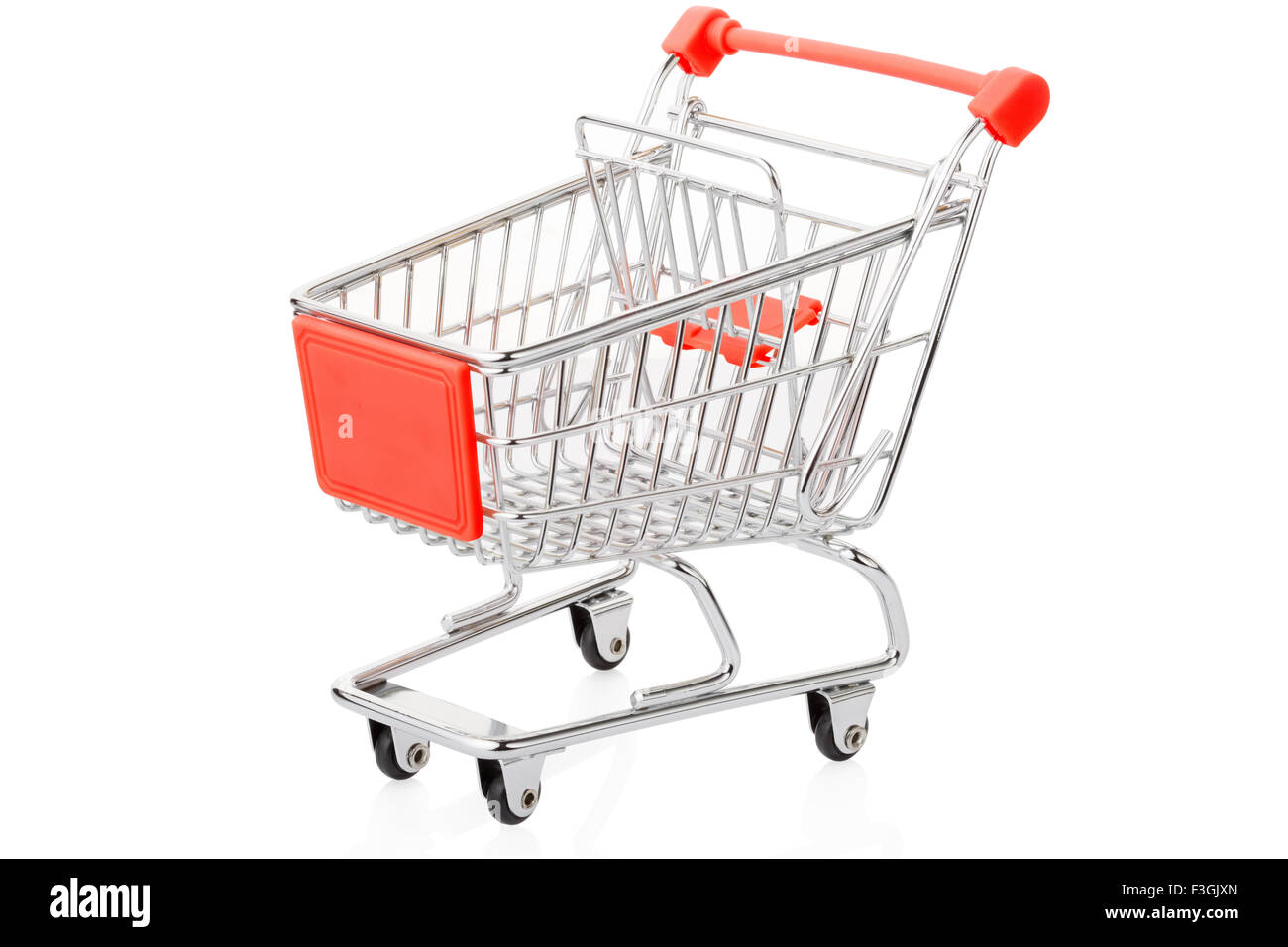 Red Carrello spesa su bianco Foto Stock