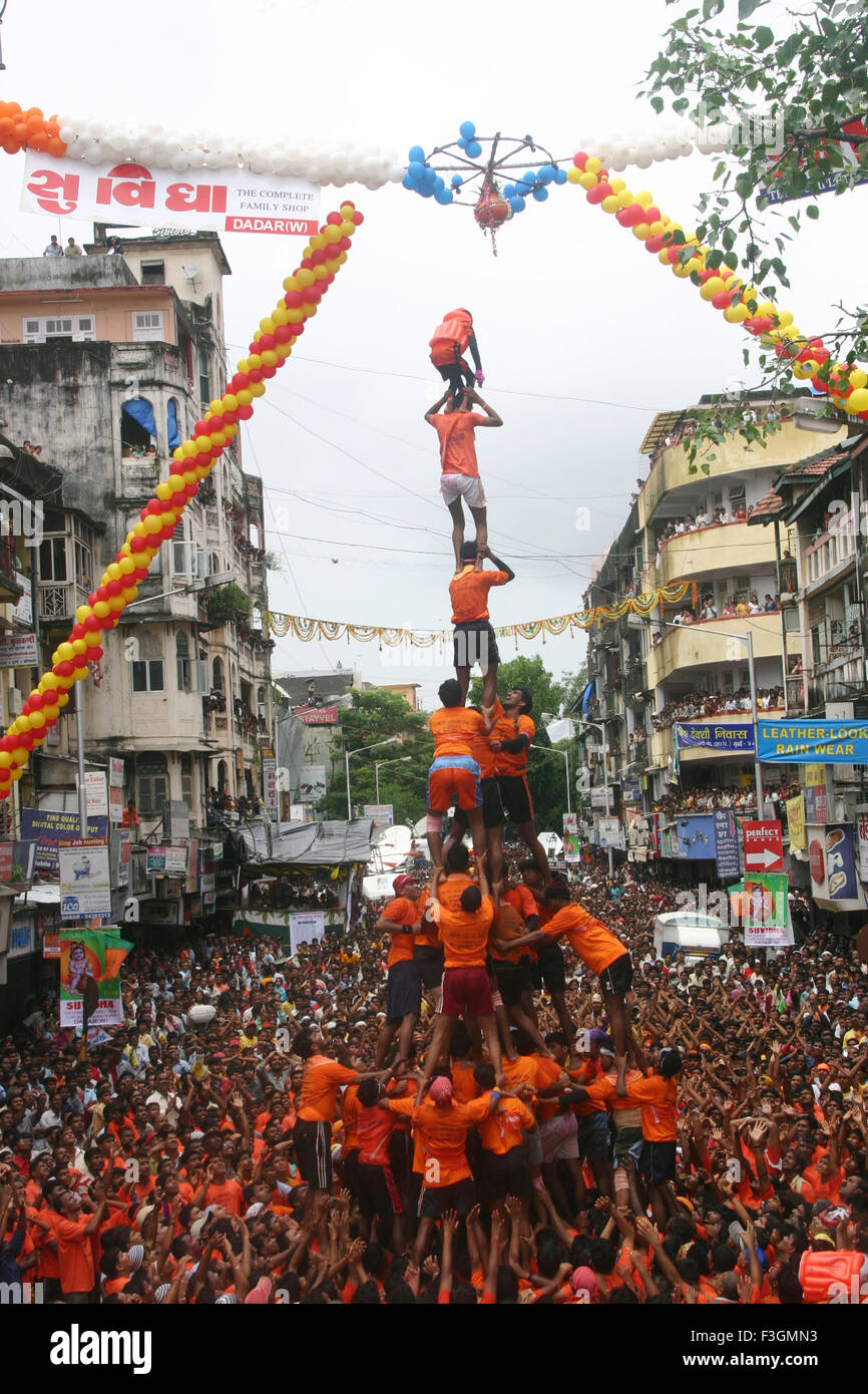 Shri Krishna janmashtami ; Govinda festival ; Mumbai Bombay ; Maharashtra ; India Foto Stock