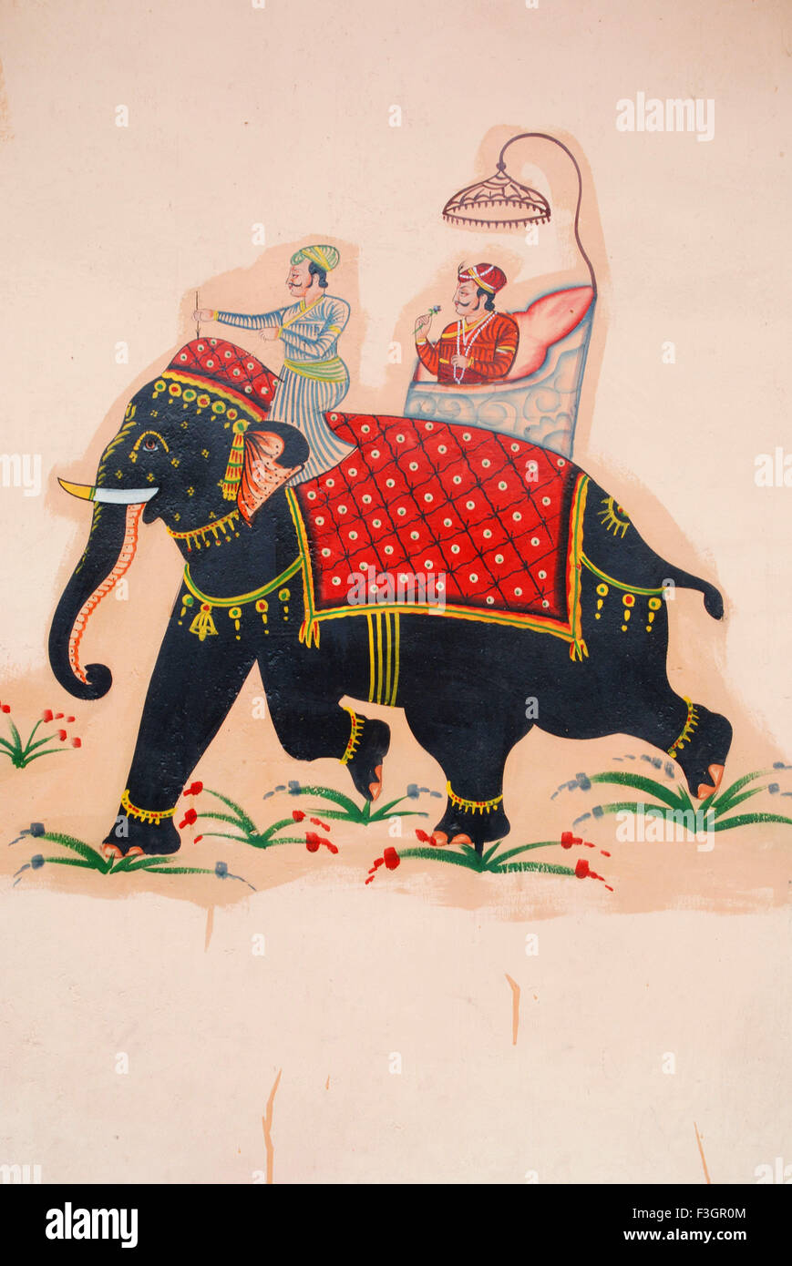 Pittura murale ; Jodhpur ; Rajasthan ; India Foto Stock