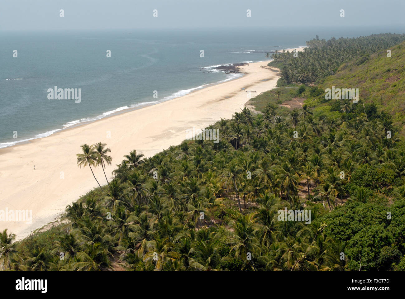 Acqua azzurra di sabbia bianca della spiaggia bhogwe ; taluka kudal ; district Sindhudurga ; Maharashtra ; India ; Asia Foto Stock