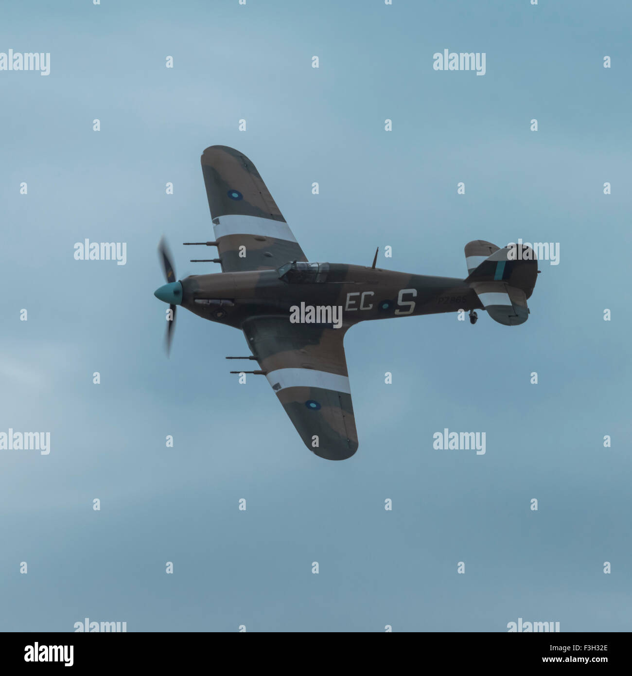 Hawker Hurricane WW2 RAF da combattimento aereo da Battle of Britain Memorial Flight Volo a Clacton UK airshow 2015 Foto Stock
