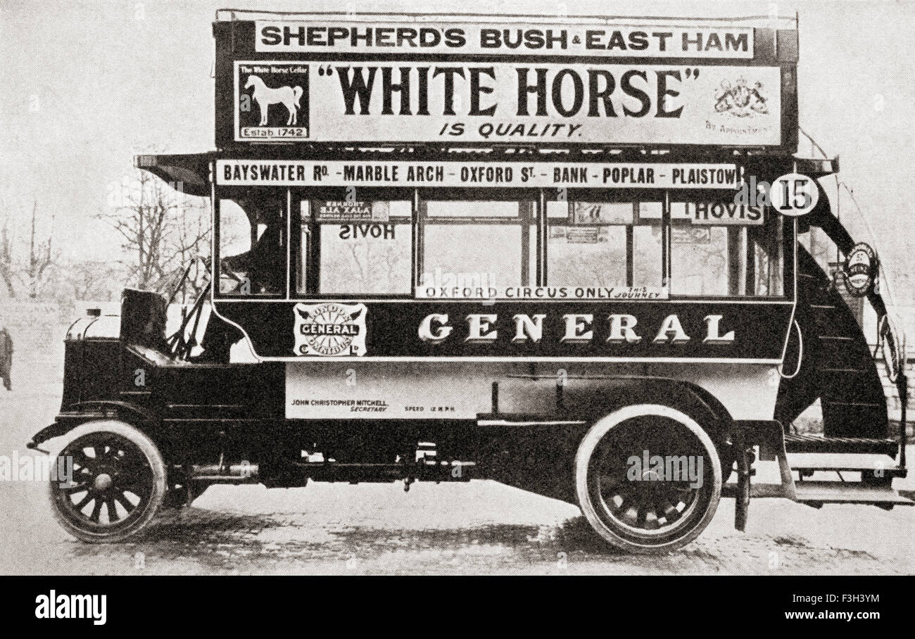 Un omnibus, c.1910. Foto Stock Un omnibus, c.1910. Foto Stock