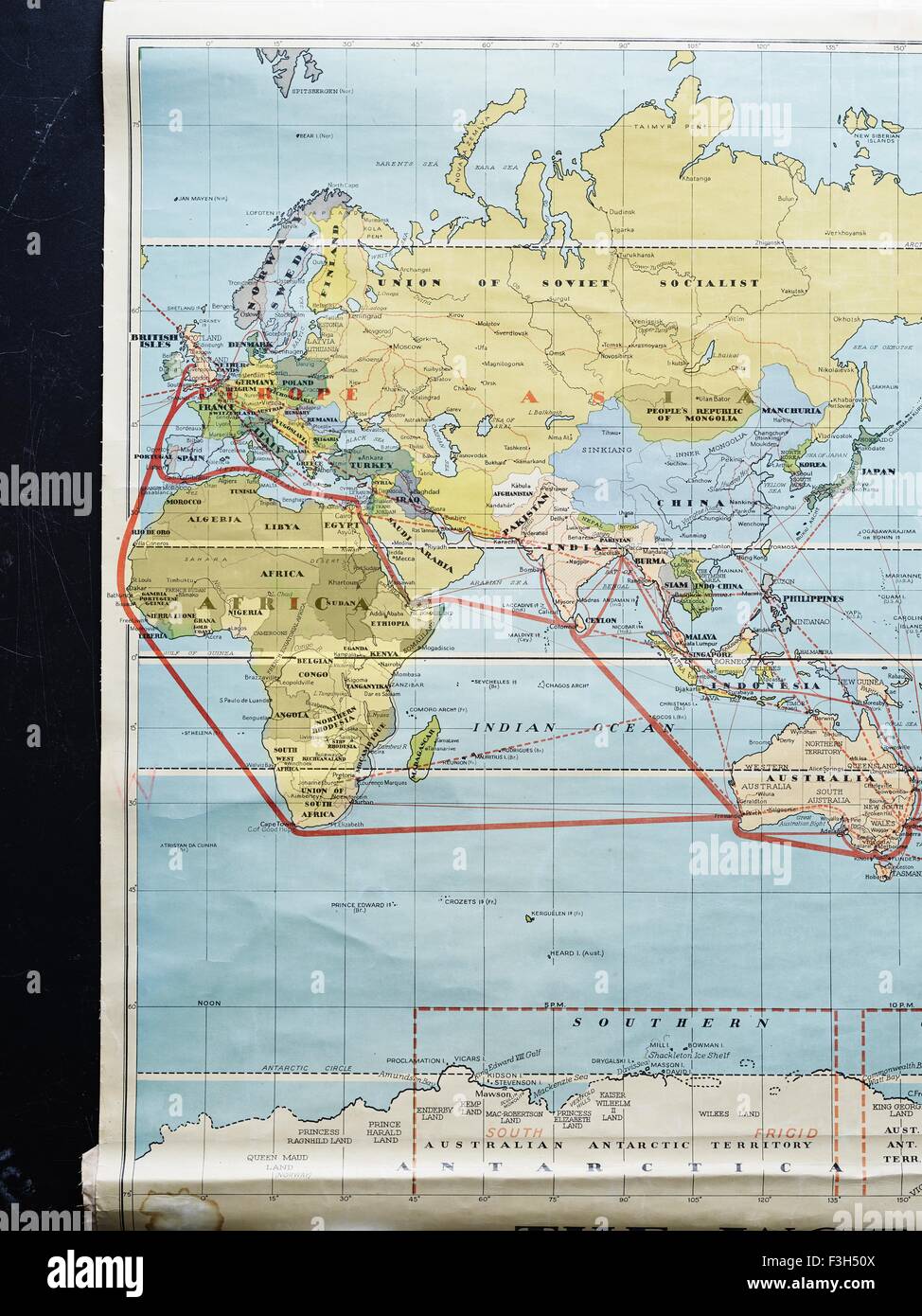 Vintage sub-continente spice mappa del percorso Foto Stock