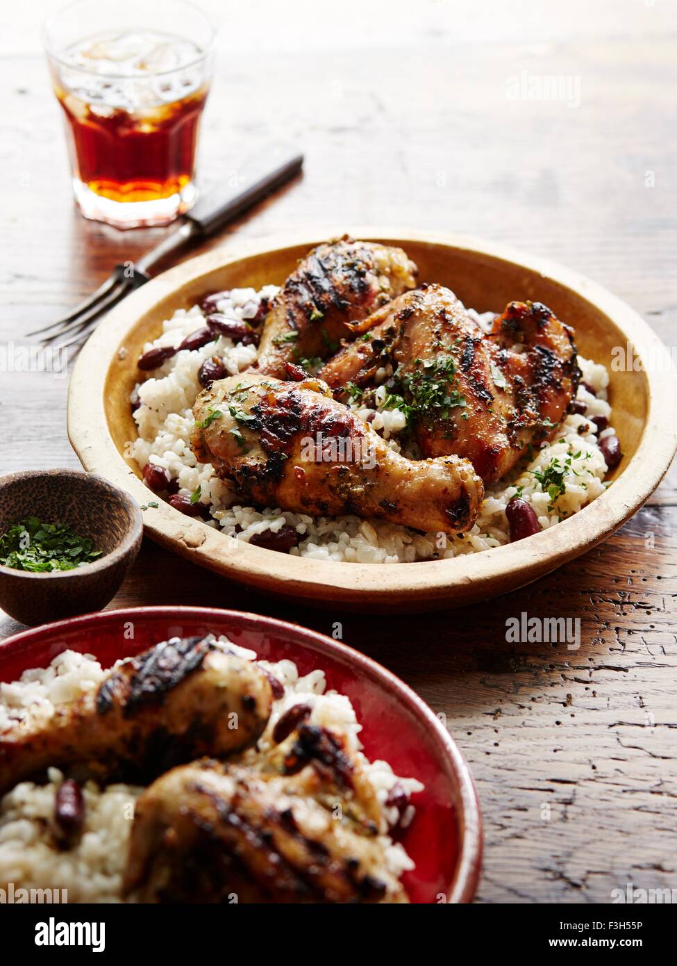 Barbecue pollo jerk Foto Stock