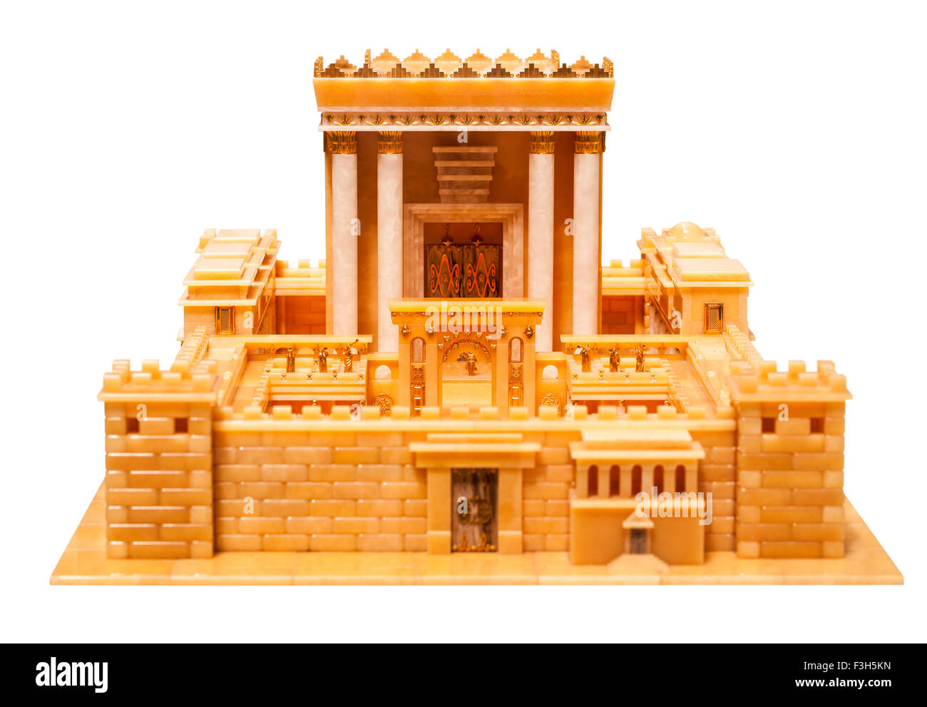 Parte di il tempio di Erode isolato su uno sfondo bianco Foto Stock