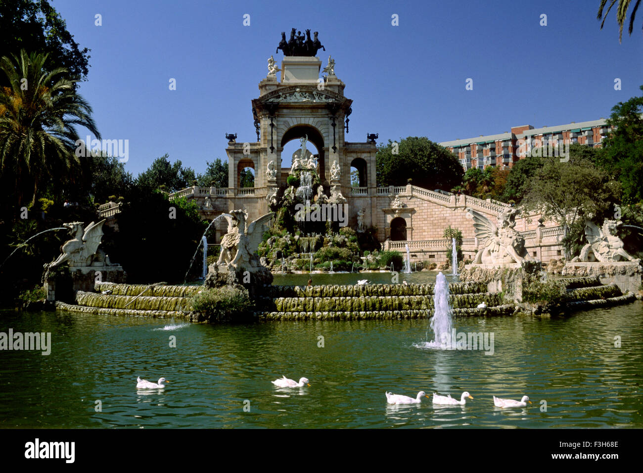 Fontana, Parc de la Ciutadella, Barcellona, Spagna Foto Stock