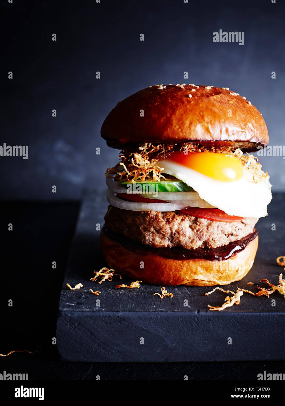 Hamburger classico, close-up Foto Stock
