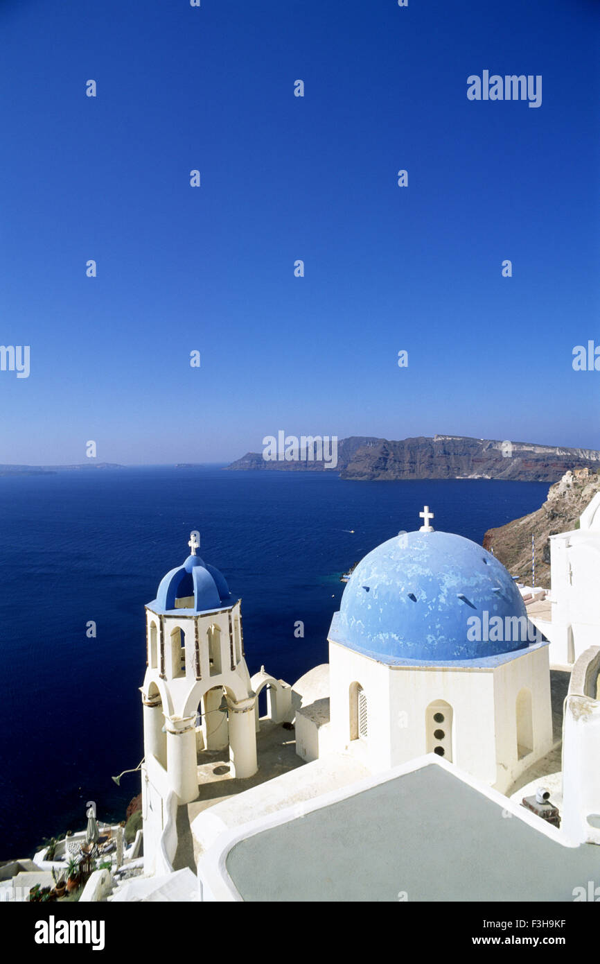 Grecia, Isole Cicladi, Santorini, Oia, chiesa Foto Stock