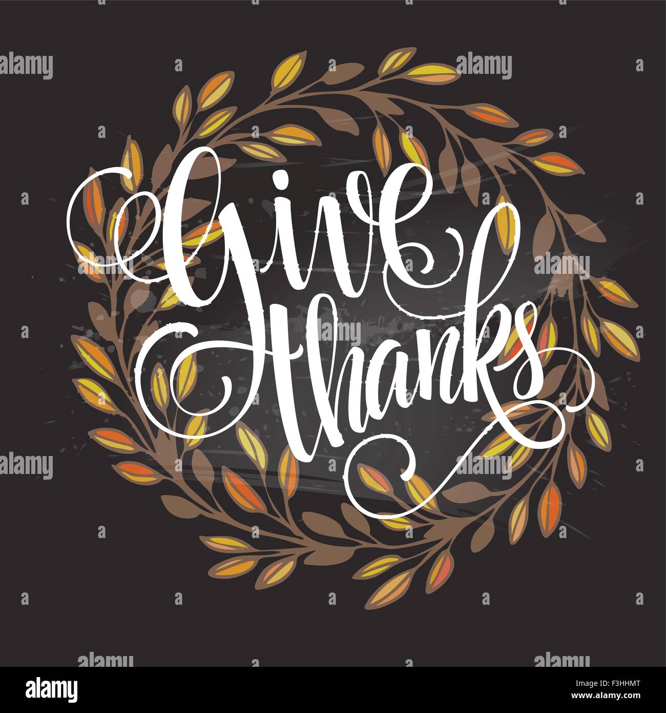 Scheda per il giorno del ringraziamento alla lavagna con design floreale. Illustrazione Vettoriale Illustrazione Vettoriale