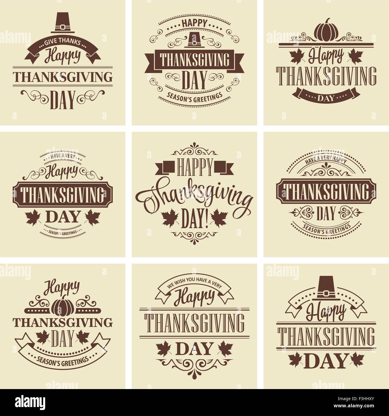 Ringraziamento tipografici Design Set. Illustrazione Vettoriale Illustrazione Vettoriale