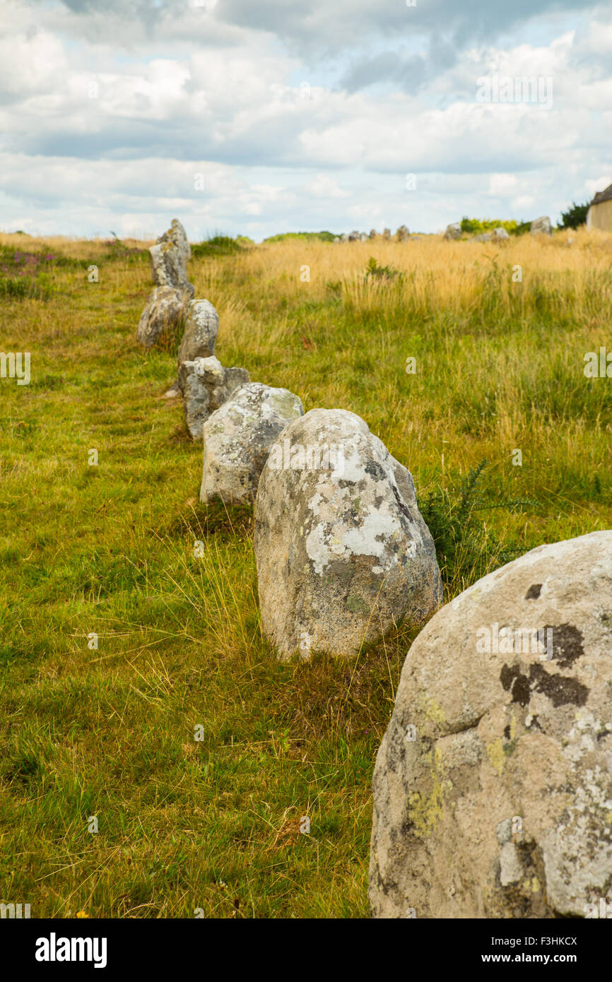Le pietre del neolitico in Carnac Foto Stock