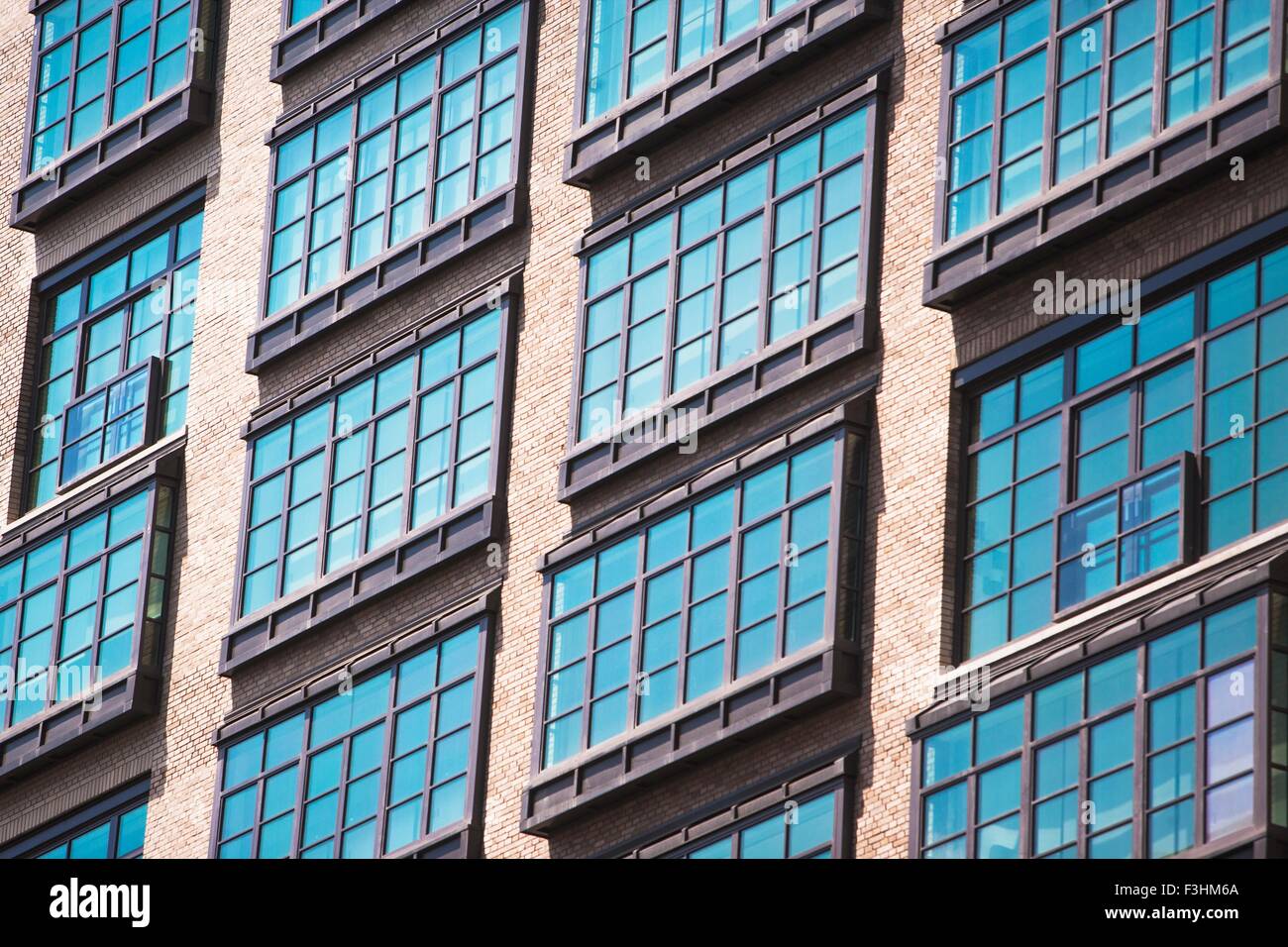 Dettagli del Appartamento windows del vecchio edificio industriale, Manhattan, New York, Stati Uniti d'America Foto Stock