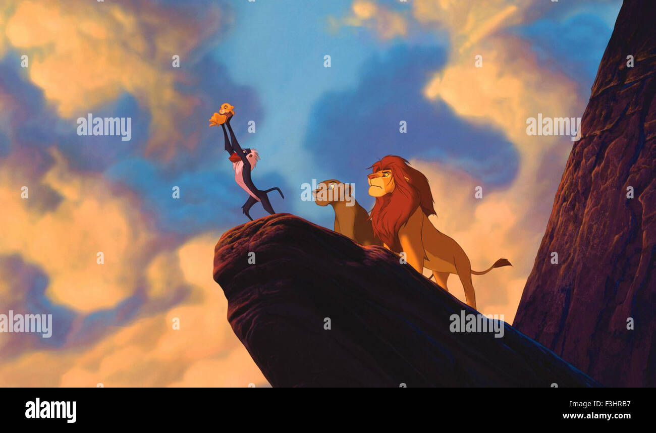 The Lion King è un 1994 American animata musicale epico film prodotto da Walt Disney Feature Animation e rilasciato da Walt Disney Pictures. Questa fotografia è per il solo uso editoriale ed è il copyright del film company e/o il fotografo assegnato dal film o società di produzione e può essere riprodotto solo da pubblicazioni in congiunzione con la promozione del film di cui sopra. Un credito per il film company è richiesto. Il fotografo deve anche essere accreditato quando noto. Foto Stock