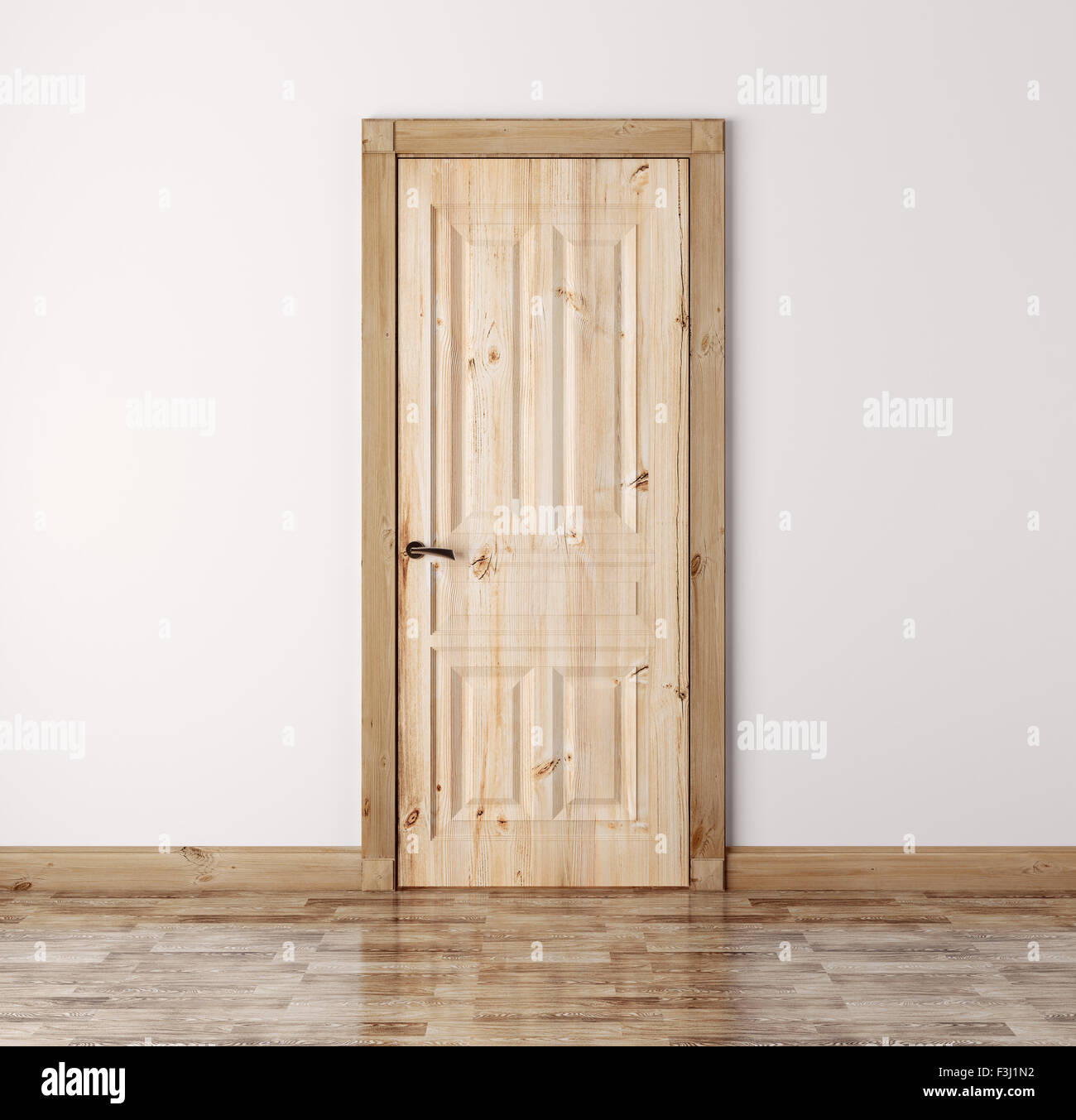 Interno con il classico pino naturale porta di legno Foto Stock