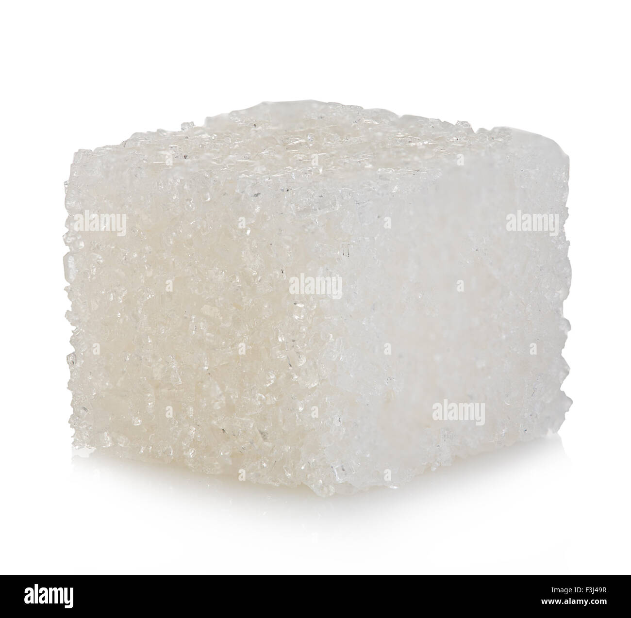 Cubo di zucchero isolato su sfondo bianco Foto Stock