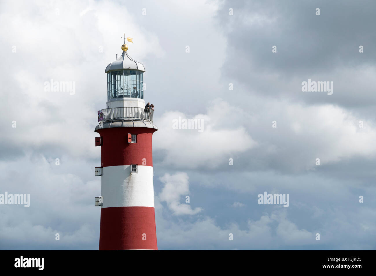 Smeatons Tower Lighthouse vicino fino a Plymouth, Devon England. Foto Stock