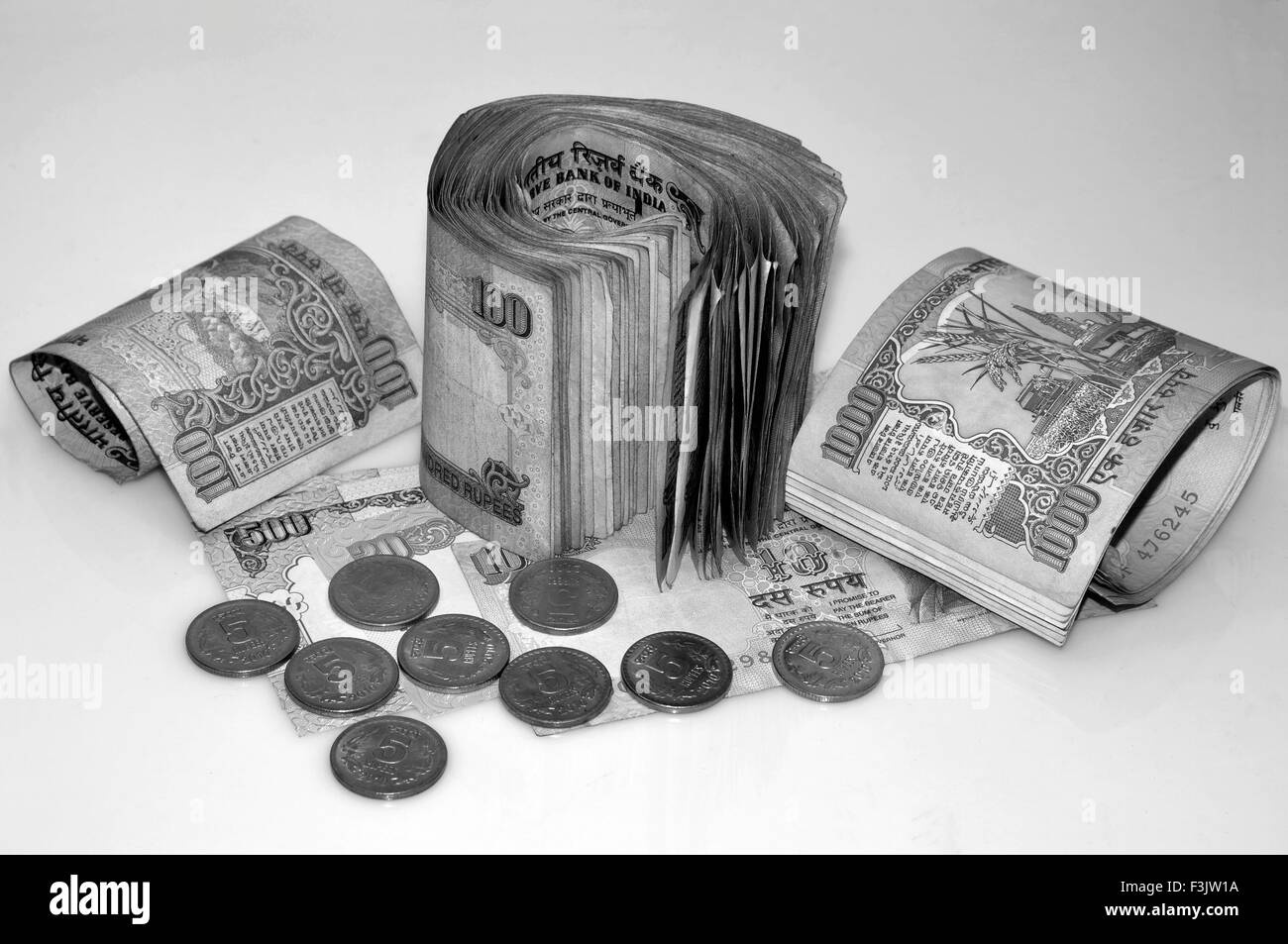 Vecchio giuridico indiano di banconote Foto Stock