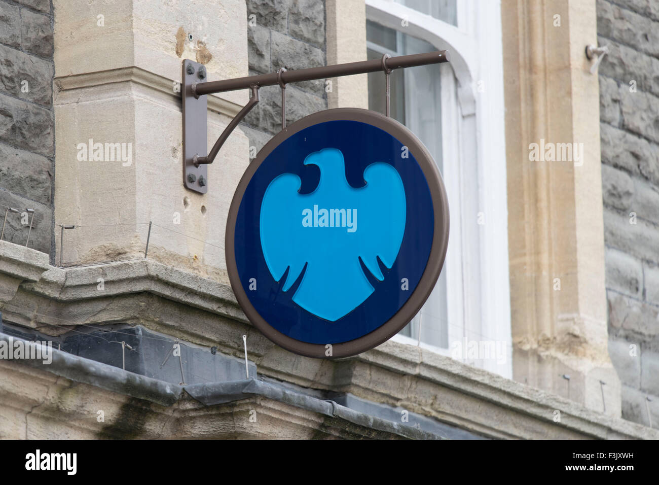 Barclays Bank sign logo. Foto Stock