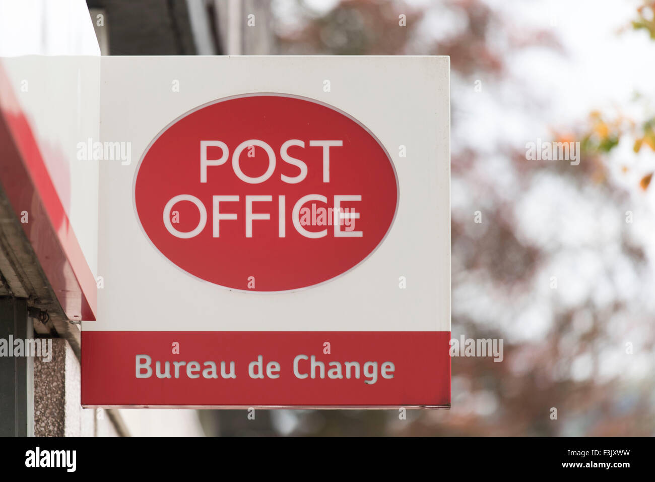 Un Royal Mail Post Office bureau de change cambio valuta. Foto Stock
