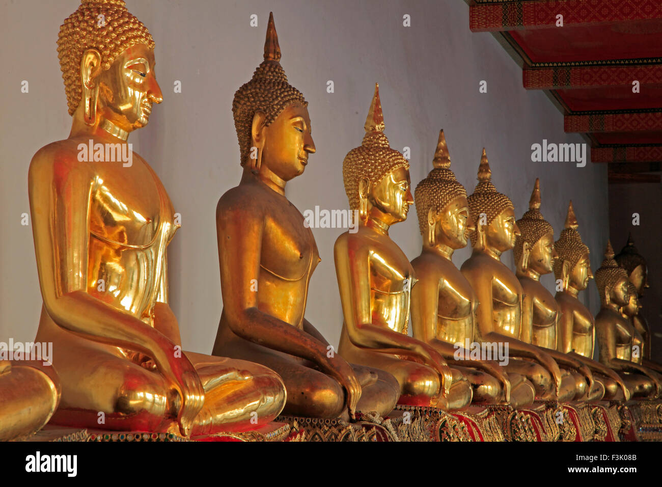 Thailandia, Bangkok, Wat Pho, tempio buddista, Buddha Galleria di immagini, Foto Stock