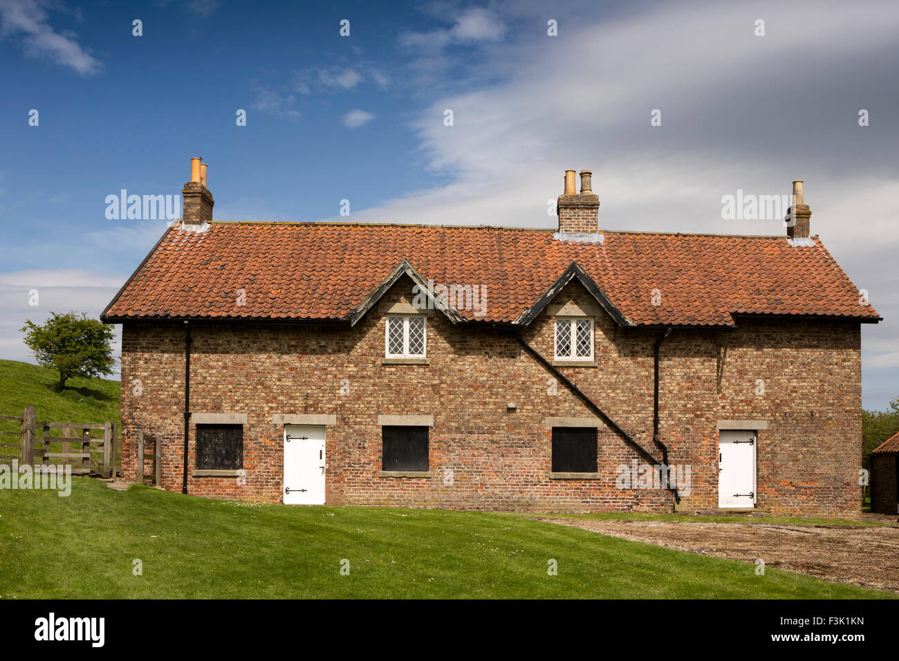 Regno Unito, Inghilterra, Yorkshire East Riding, Wharram Percy, XVIII secolo fattoria di miglioramento Foto Stock