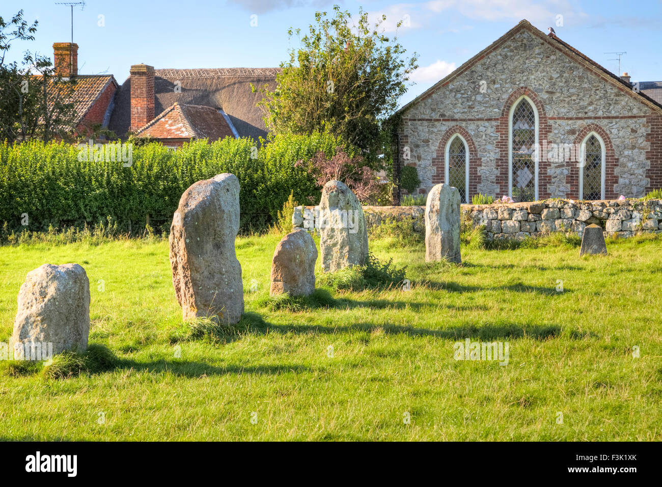 Avebury, cerchio di pietra, Wiltshire, Inghilterra, Regno Unito Foto Stock