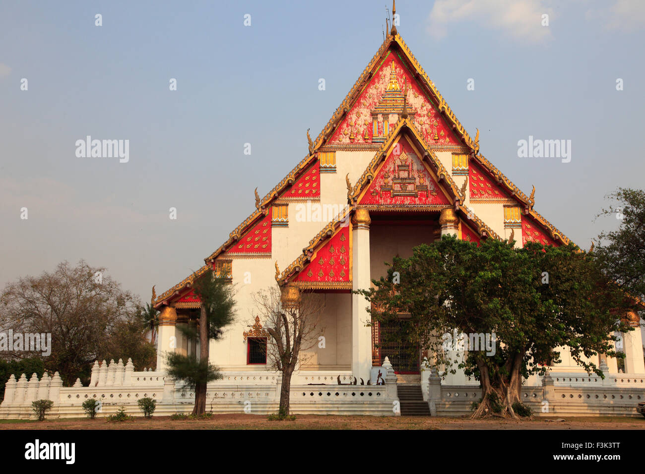 Thailandia, Ayutthaya, Phra Wihan Mongkon Bophit, tempio buddista, Foto Stock