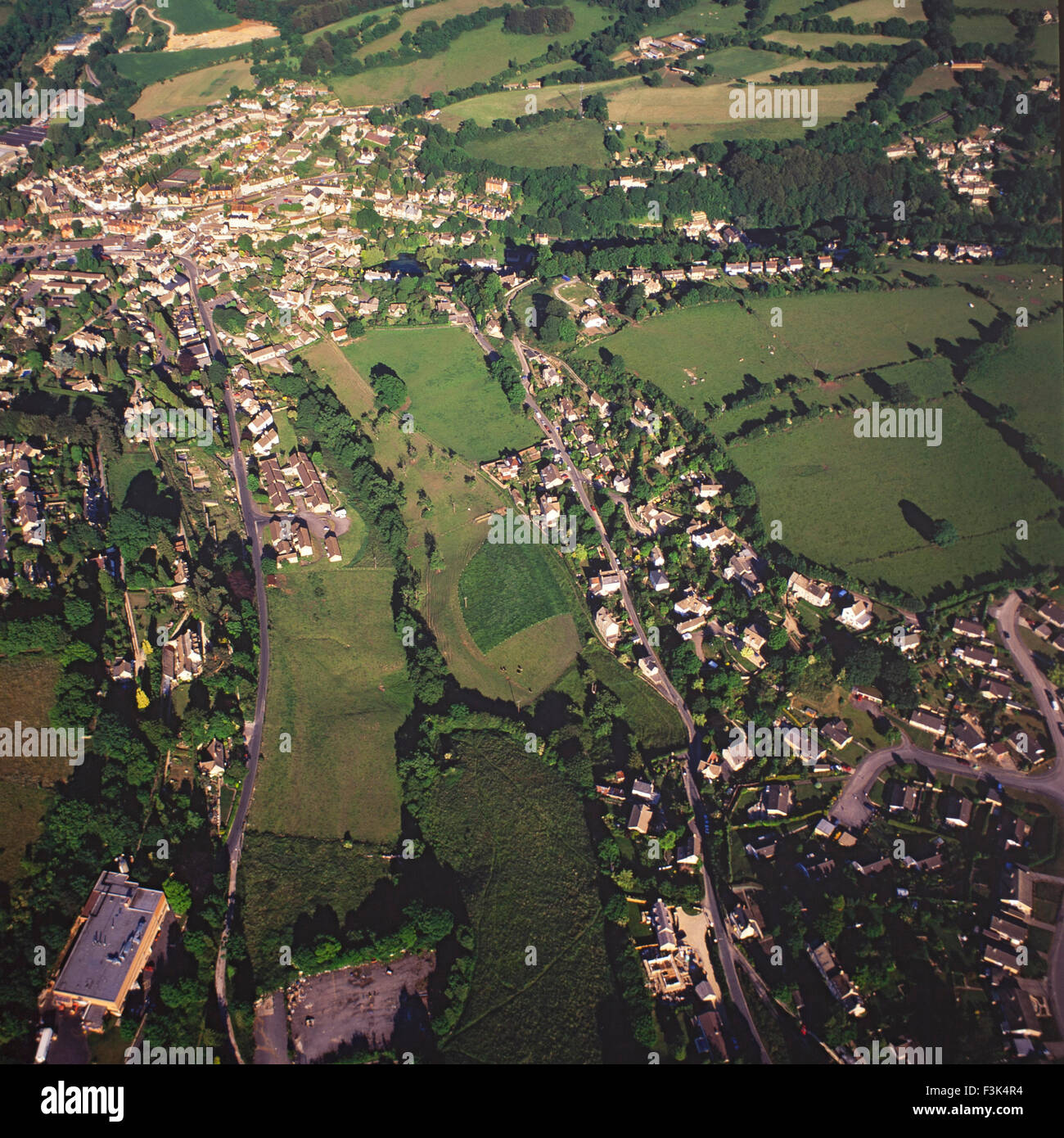 Vista aerea della valle Nailsworth, Gloucestershire Foto Stock