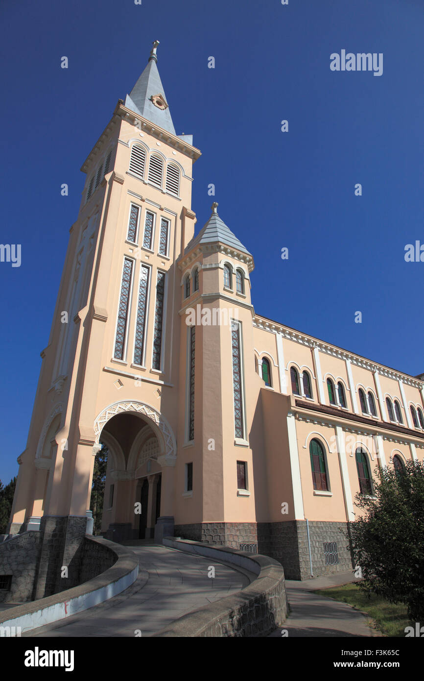 Il Vietnam, Dalat, Cattedrale, architettura coloniale francese, Foto Stock