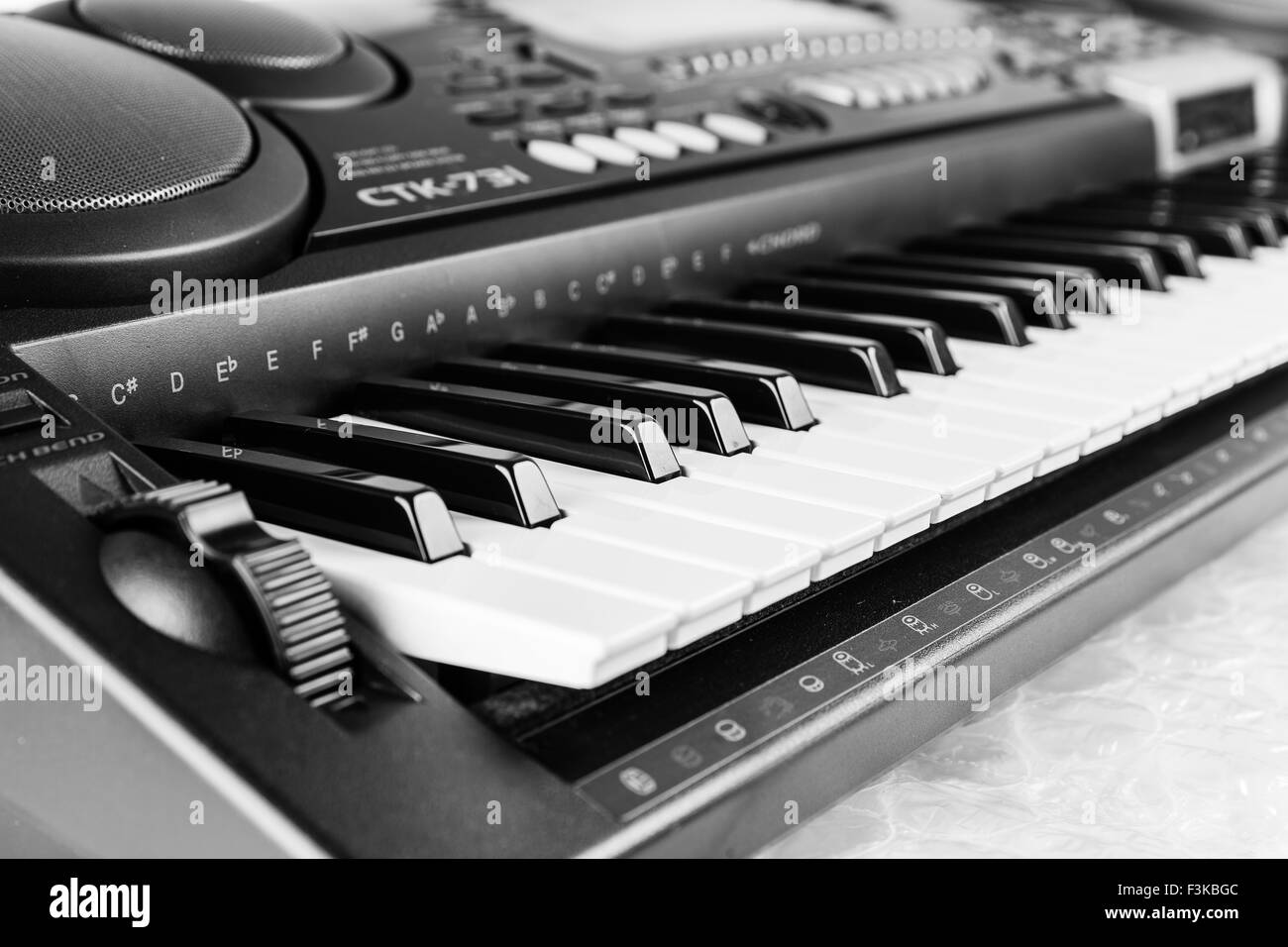 Strumento musicale a tastiera Foto e Immagini Stock in Bianco e Nero - Alamy