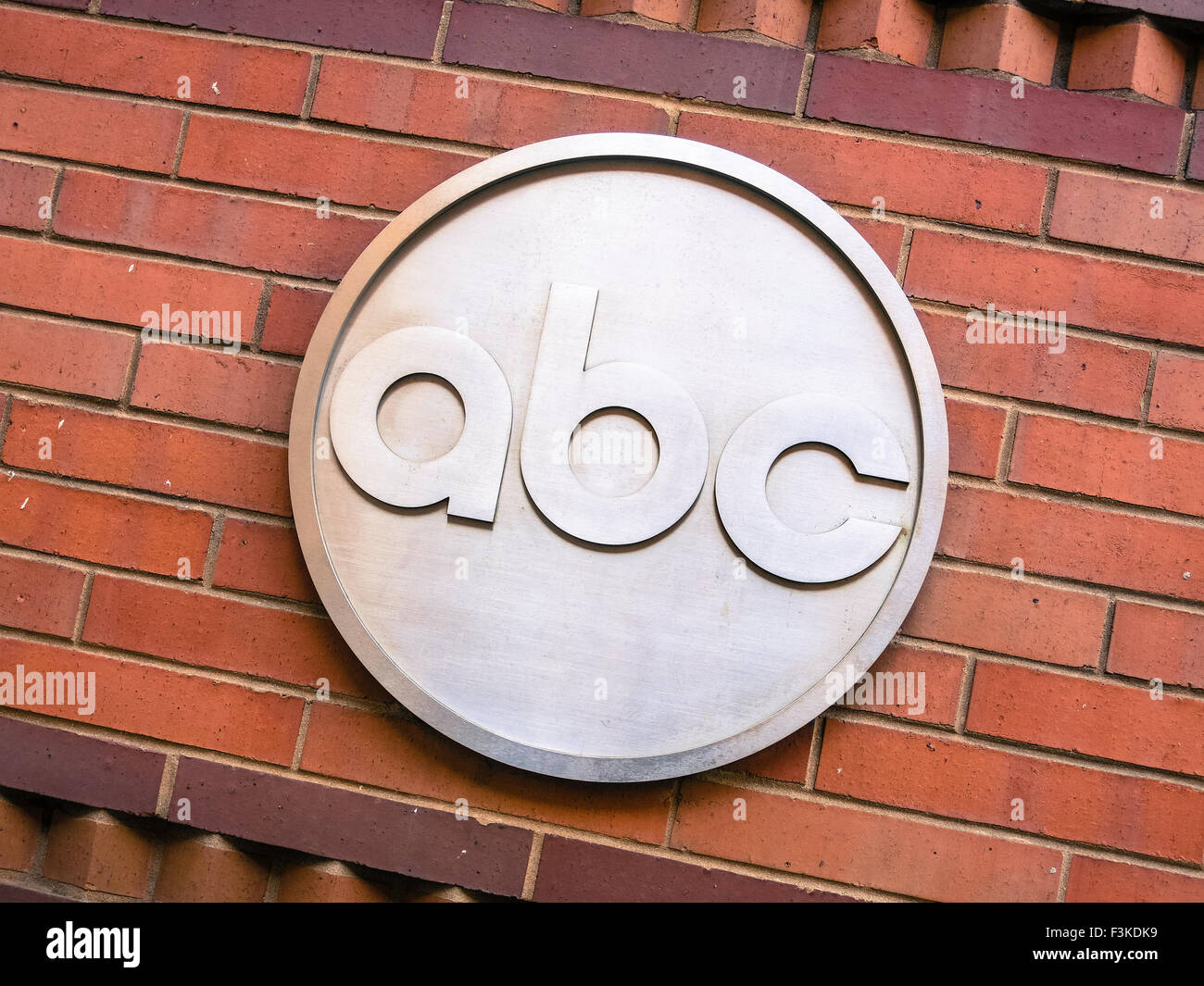 ABC del Logo di segno e di costruire, NYC Foto Stock