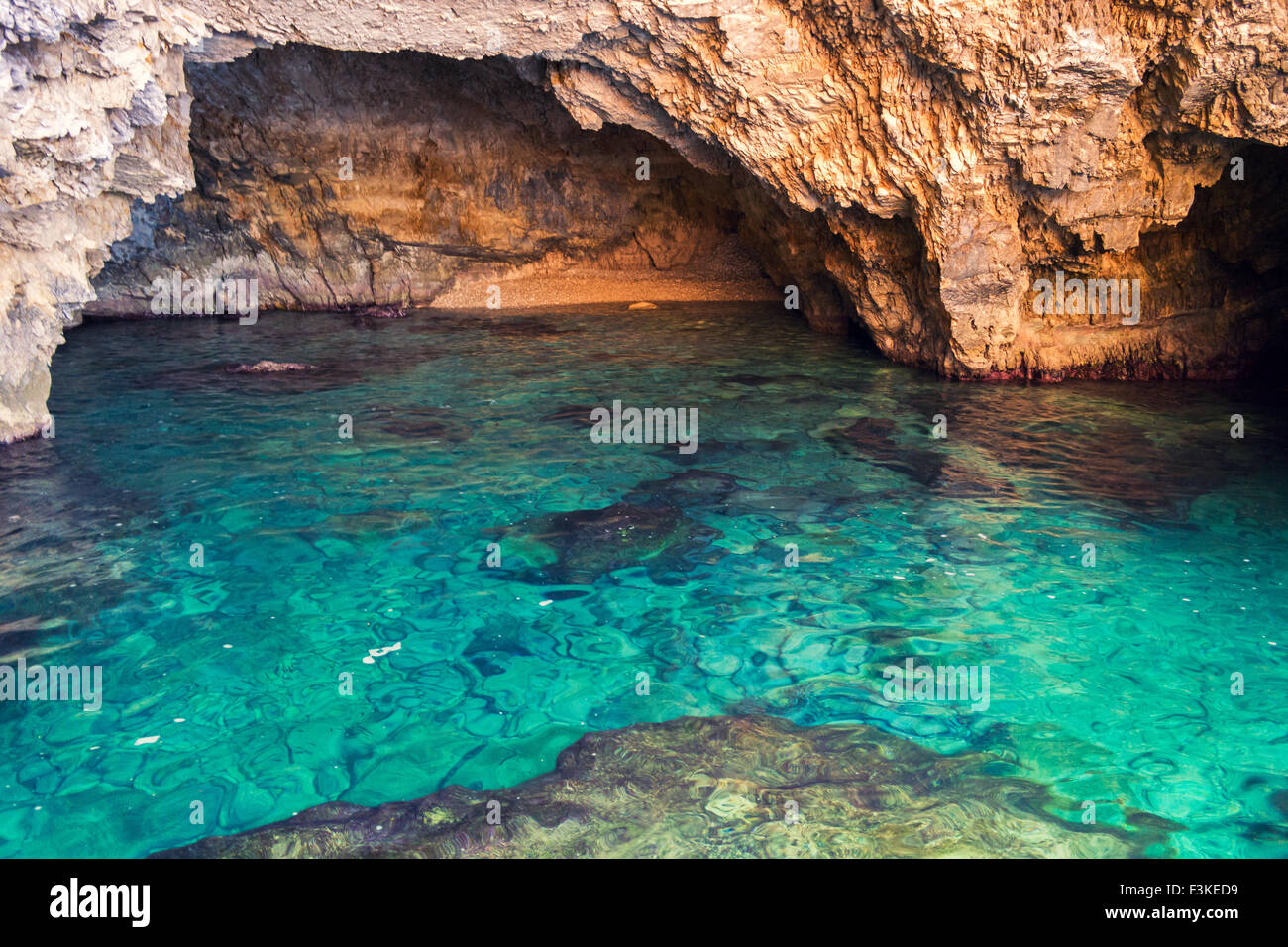 Bellissimi paesaggi del mare sull'isola di Zante in Grecia Foto Stock