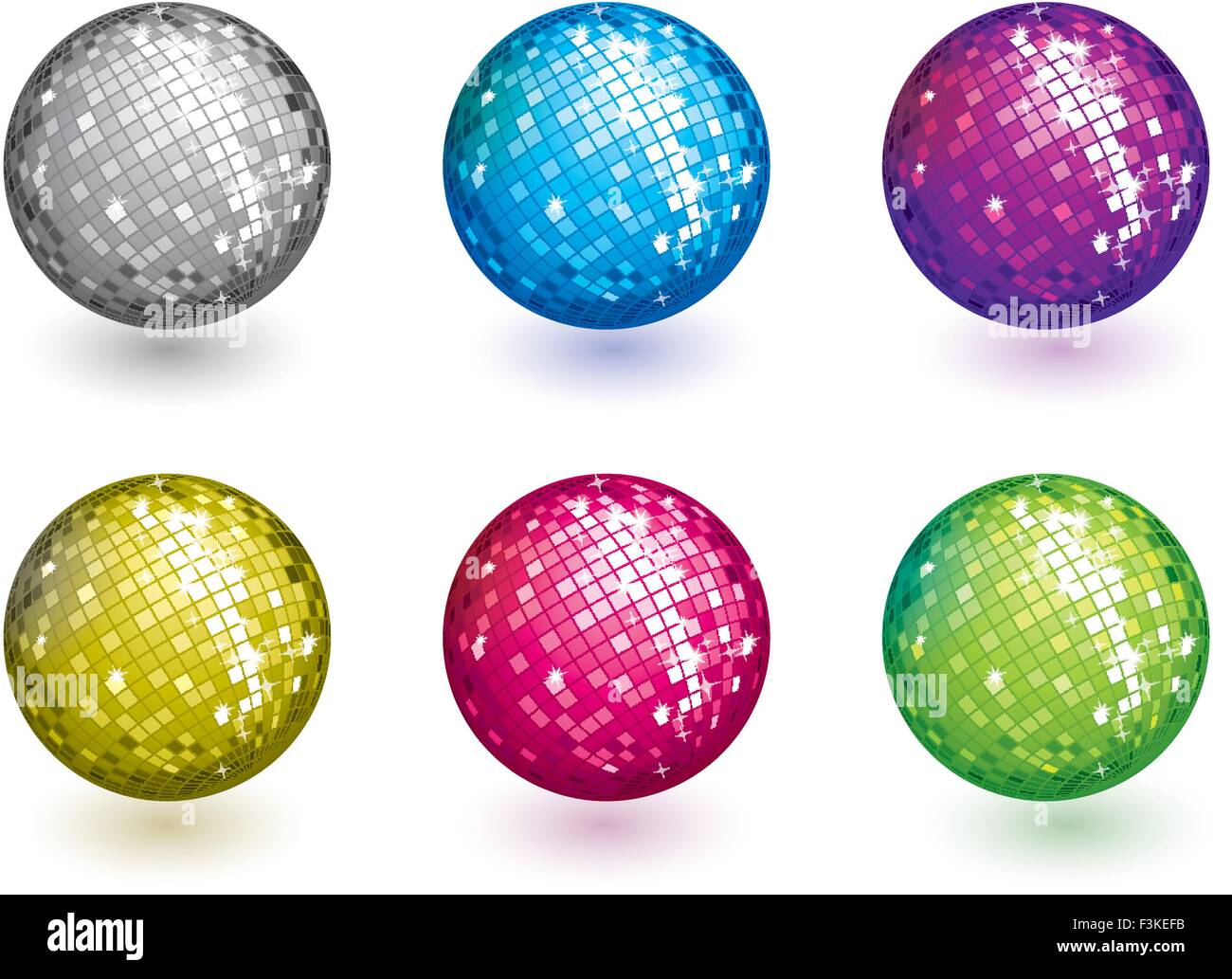 Colore sfere da discoteca Illustrazione Vettoriale