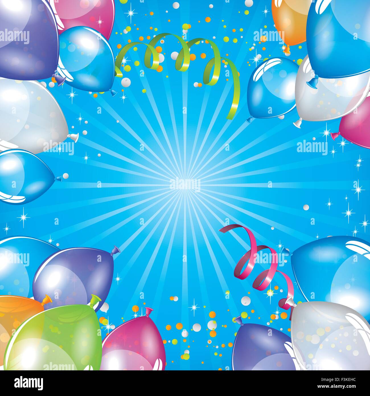 Palloncini blu sullo sfondo Illustrazione Vettoriale
