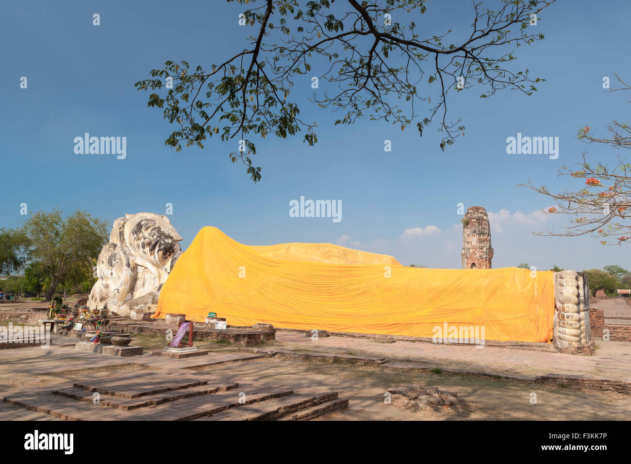 Phra Budhasaiyart, Wat Lokayasutharam, Ayuthaya, Thailandia Foto Stock